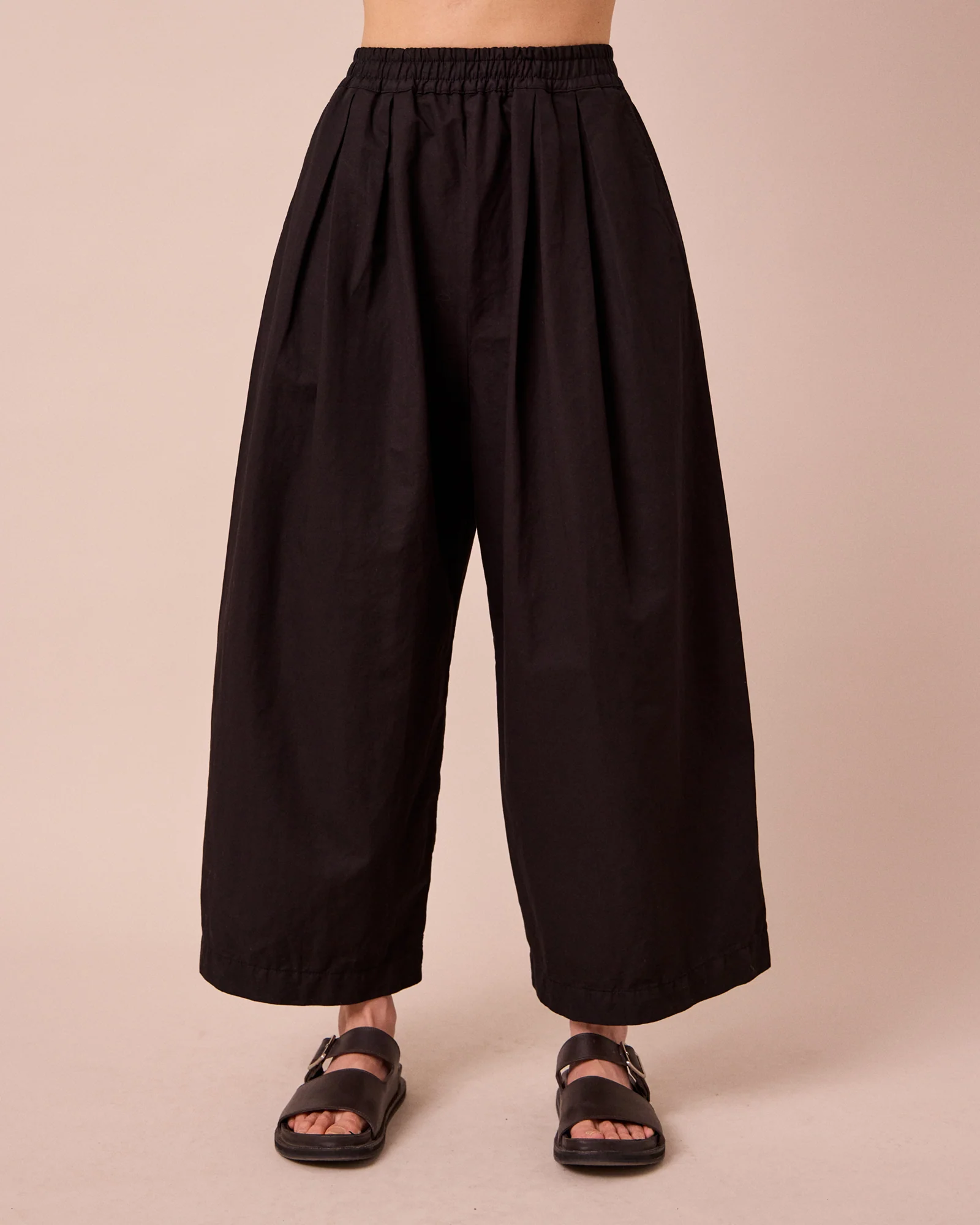 Layne Black Cotton Linen Slub Trousers - Image 3