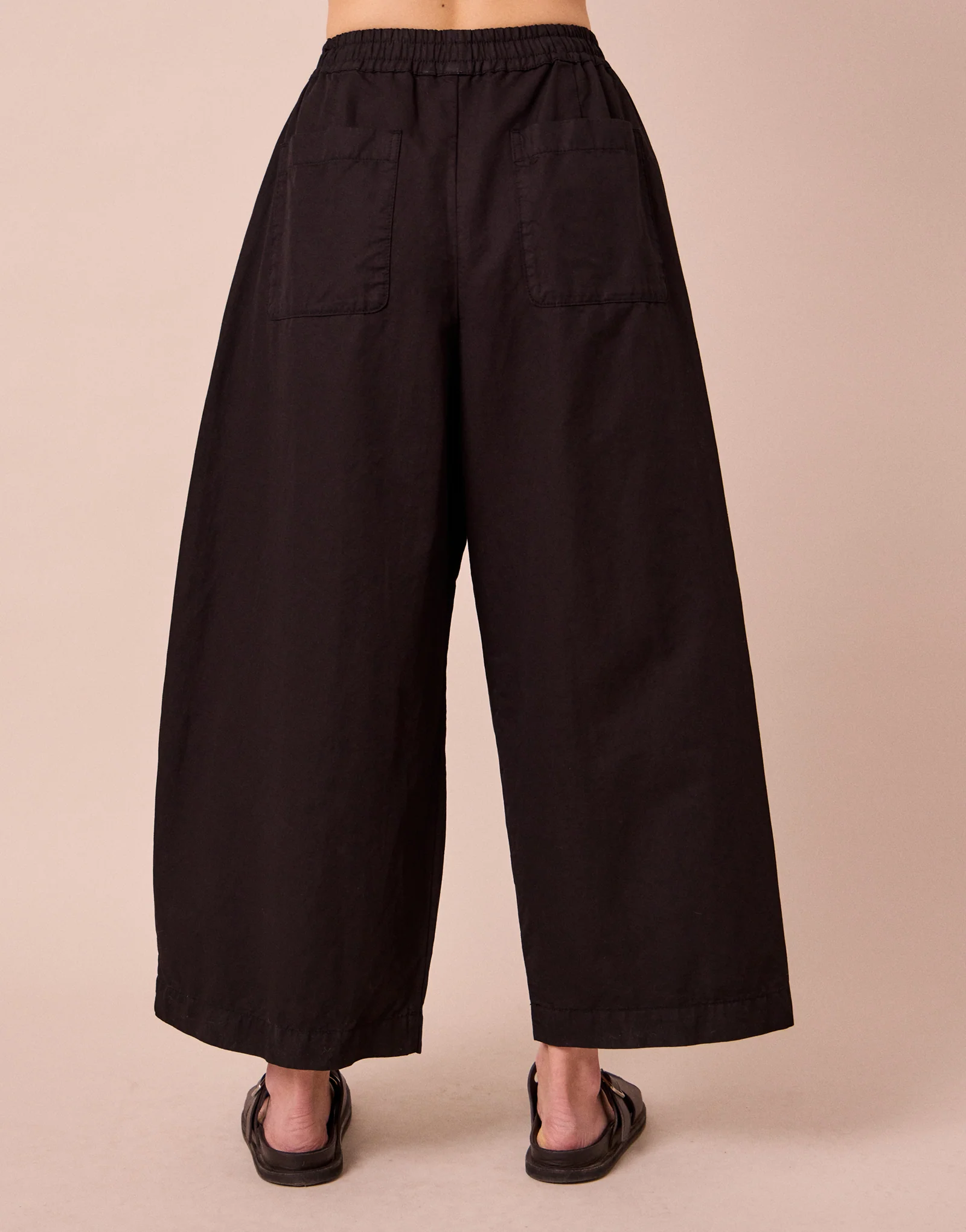 Layne Black Cotton Linen Slub Trousers - Image 4