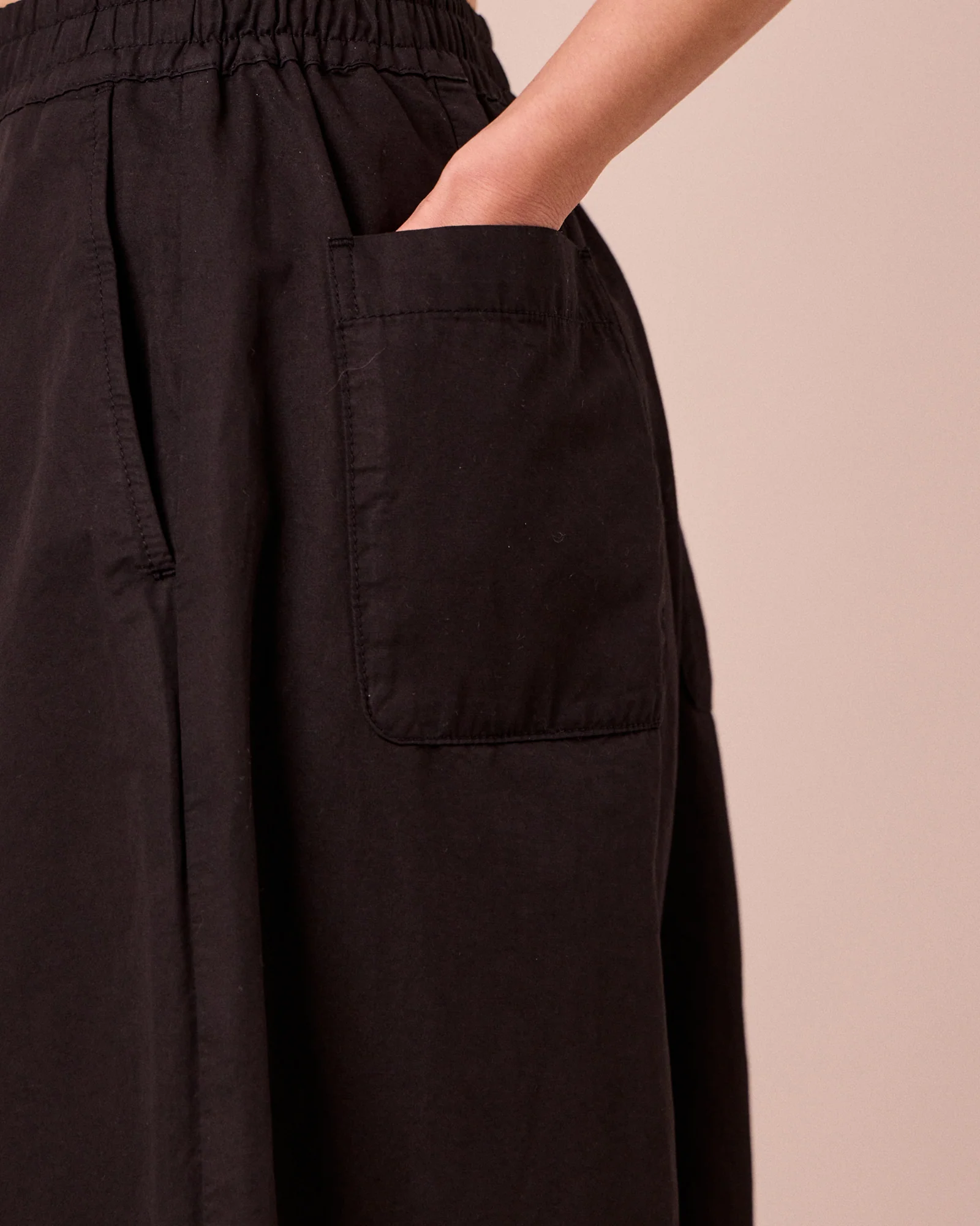 Layne Black Cotton Linen Slub Trousers - Image 5
