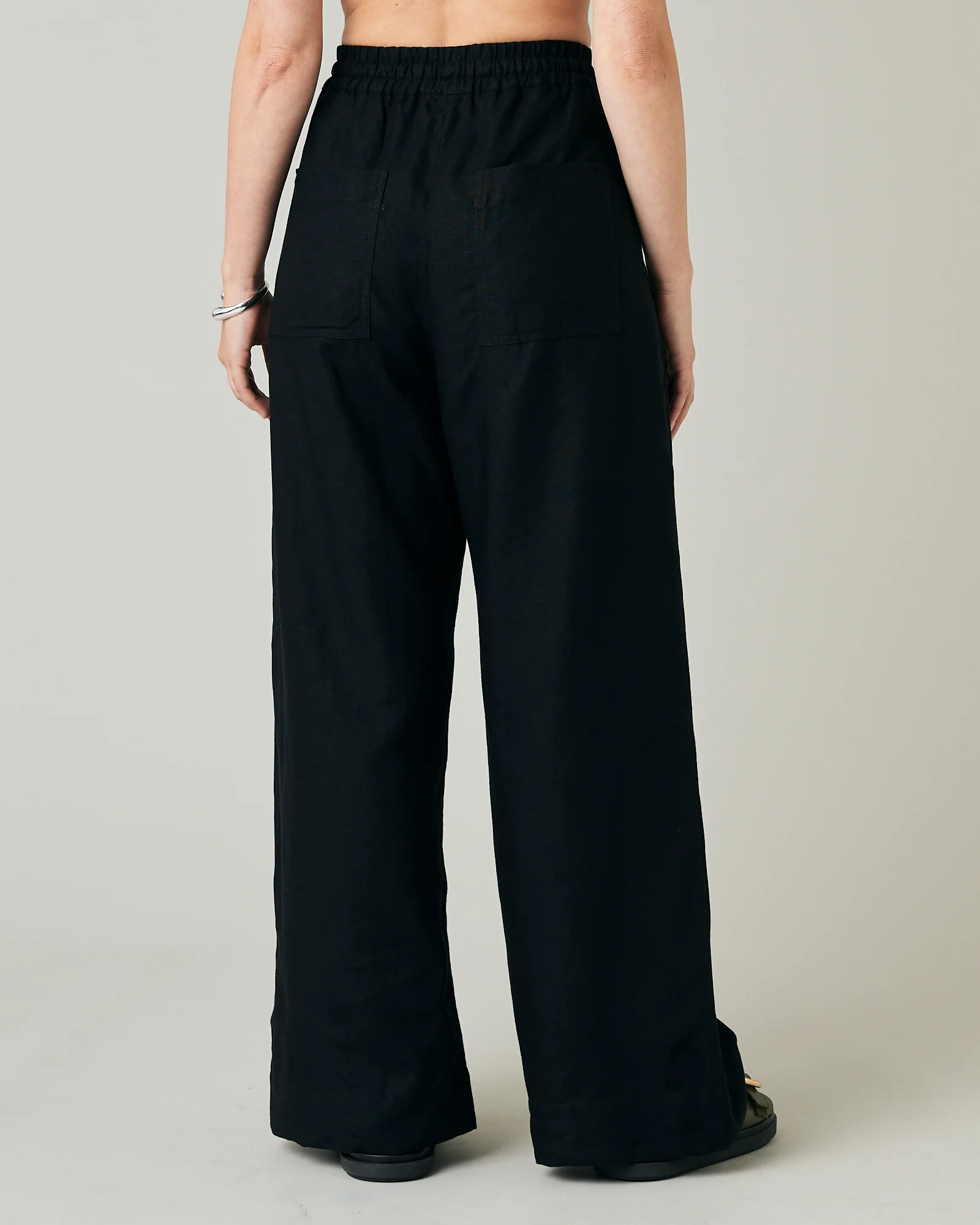Lexi Black Linen Trousers - Image 3