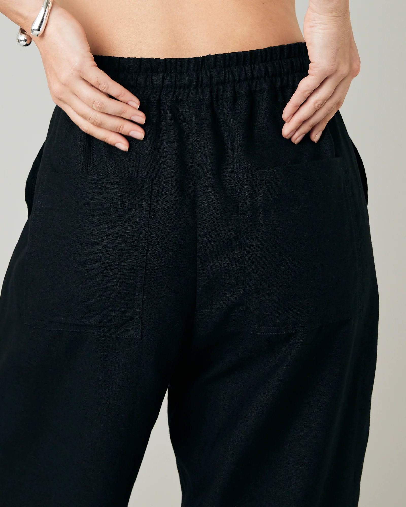 Lexi Black Linen Trousers - Image 9