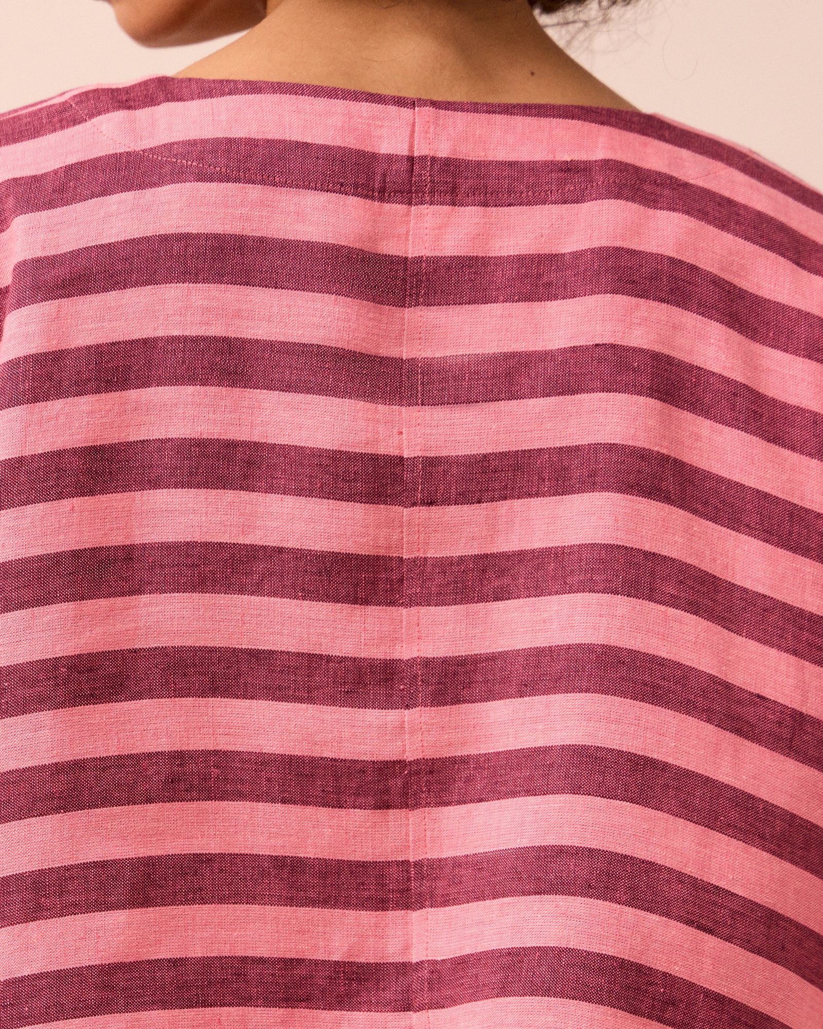 Lily Fiesta Pink Stripe Linen Top - Image 5