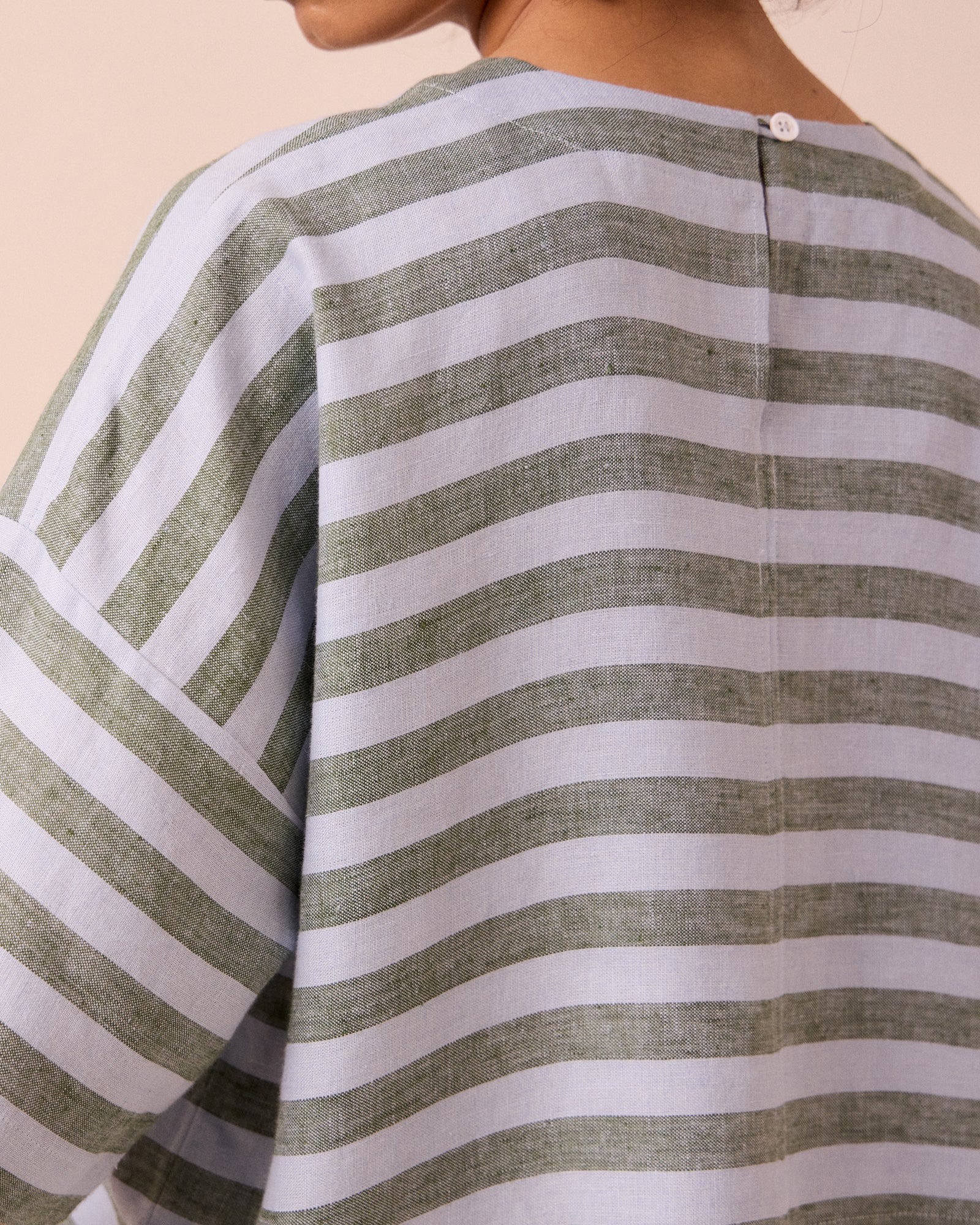 Lisa Aloe Stripe Linen Top - Image 5