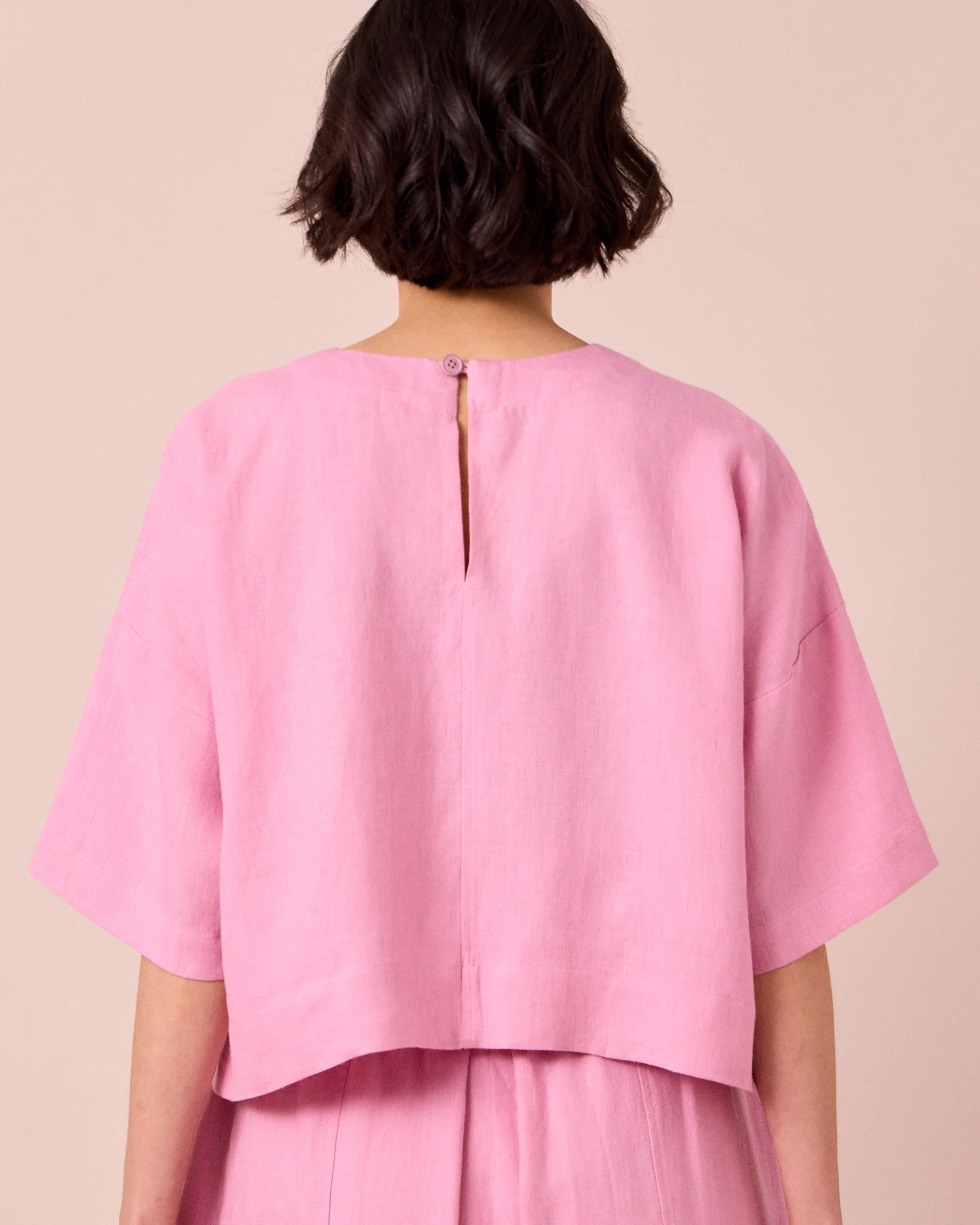 Lisa Rose Pink Linen Top - Image 5