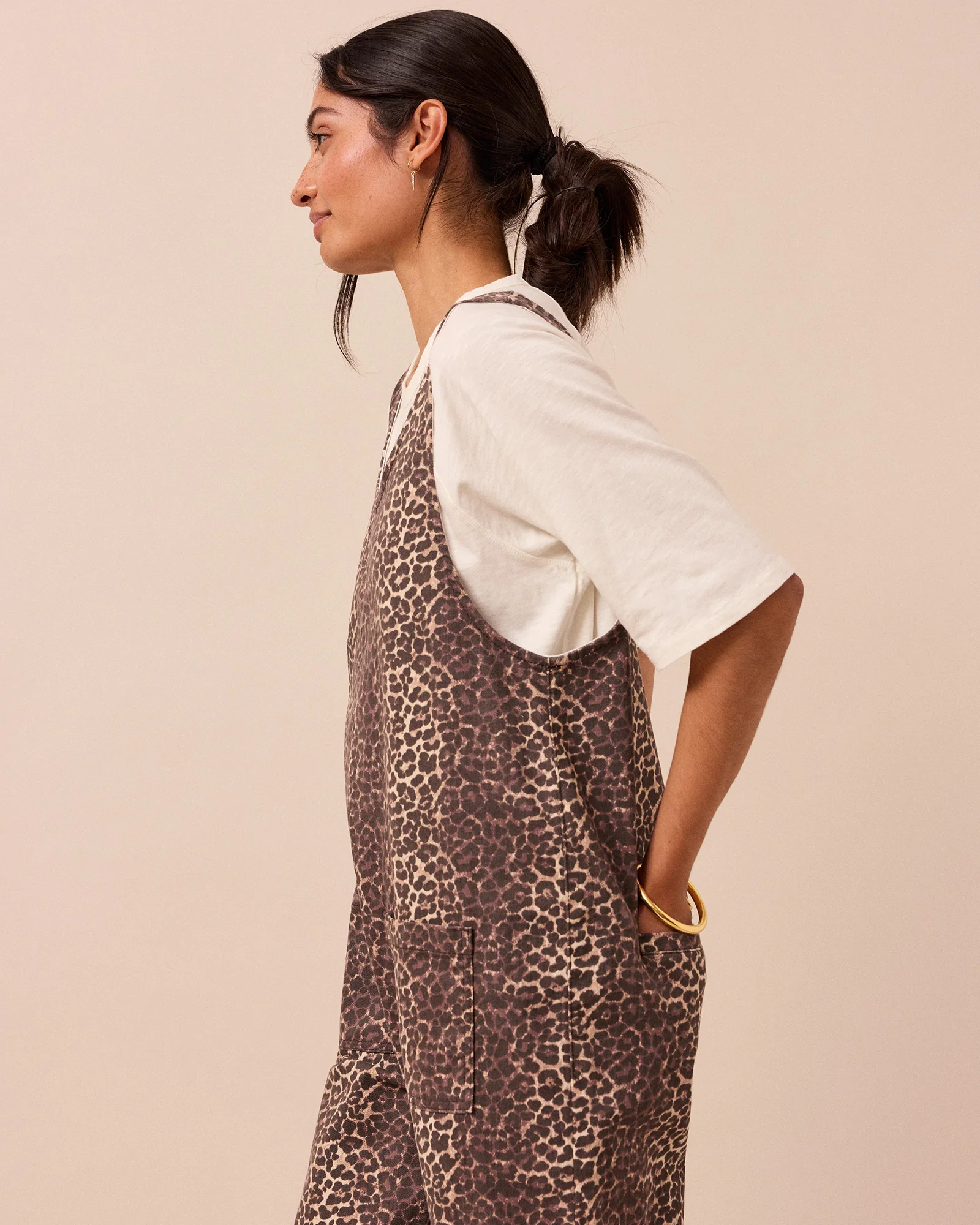 Lola Leopard Print Denim Jumpsuit - Image 4