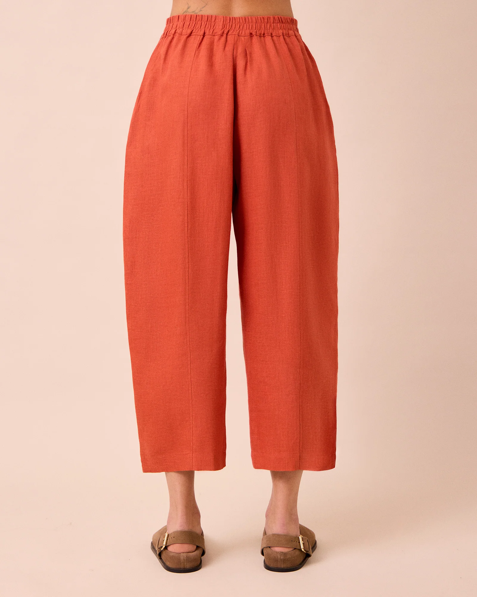 Mabel Burnt Orange Linen Trousers - Image 4
