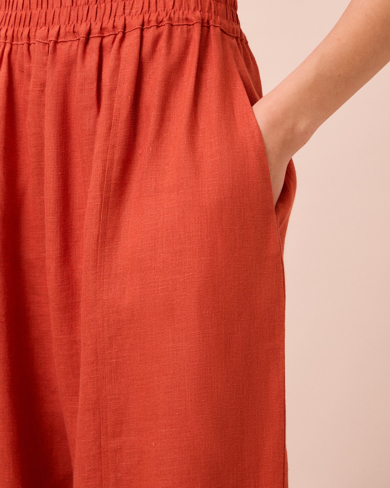 Mabel Burnt Orange Linen Trousers - Image 5
