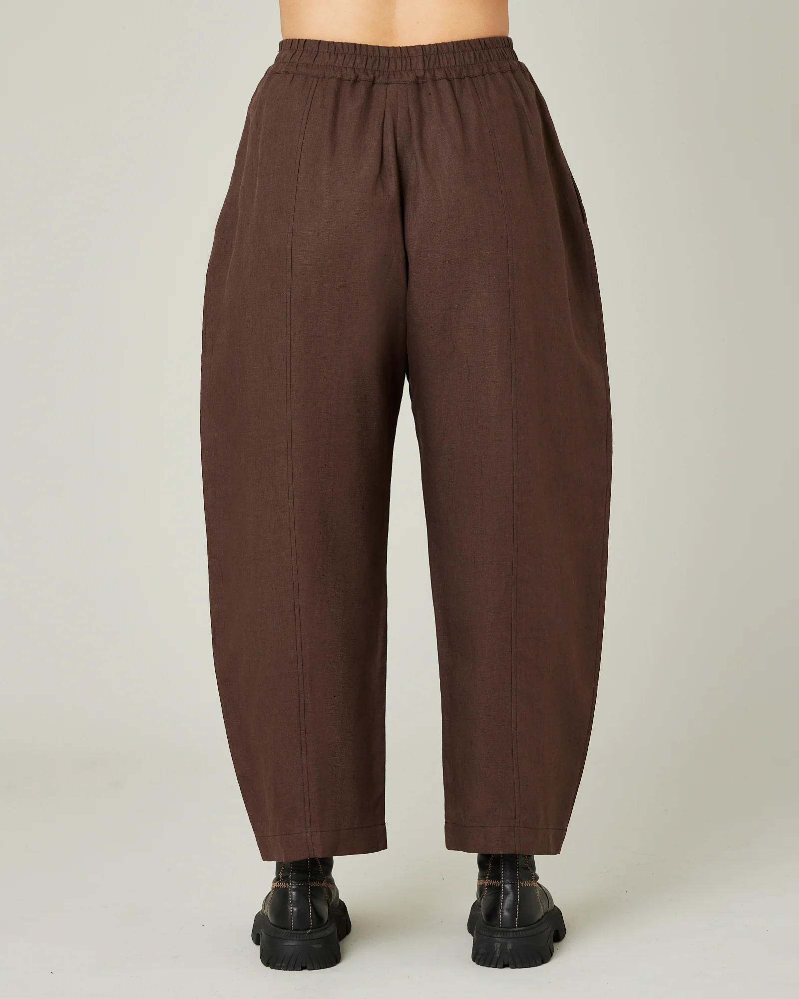 Mabel Chocolate Linen Trousers - Image 3