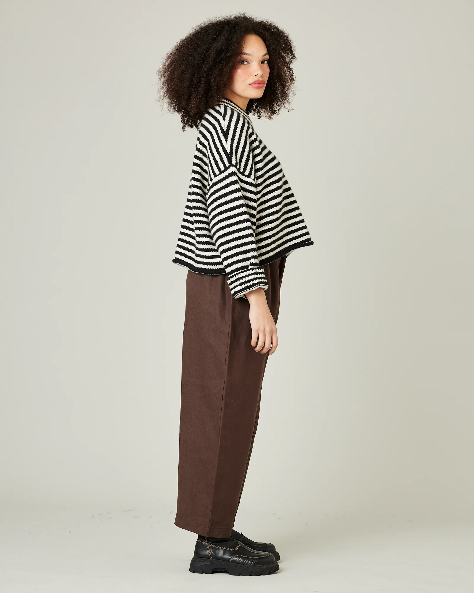 Mabel Chocolate Linen Trousers - Image 8