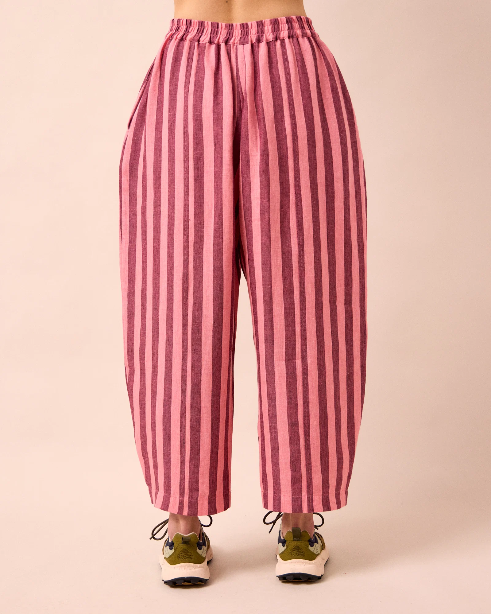 Mabel Fiesta Pink Stripe Linen Trousers - Image 4
