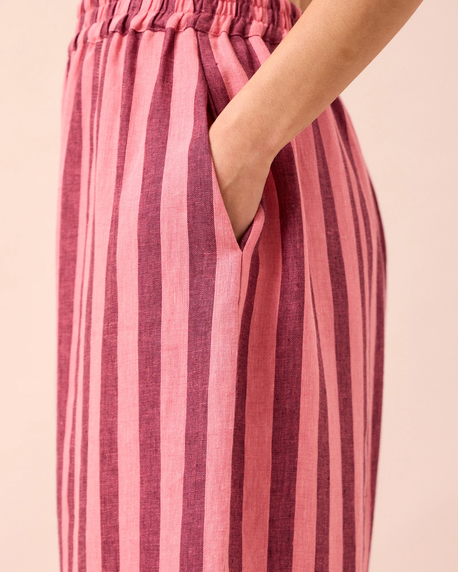 Mabel Fiesta Pink Stripe Linen Trousers - Image 5