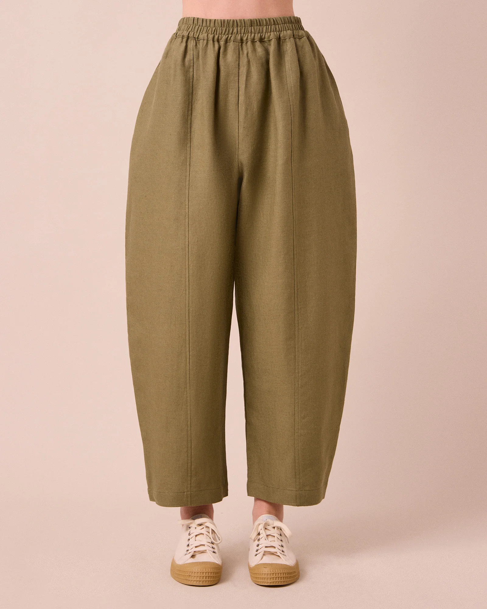 Mabel - Khaki Linen Trousers - Image 3