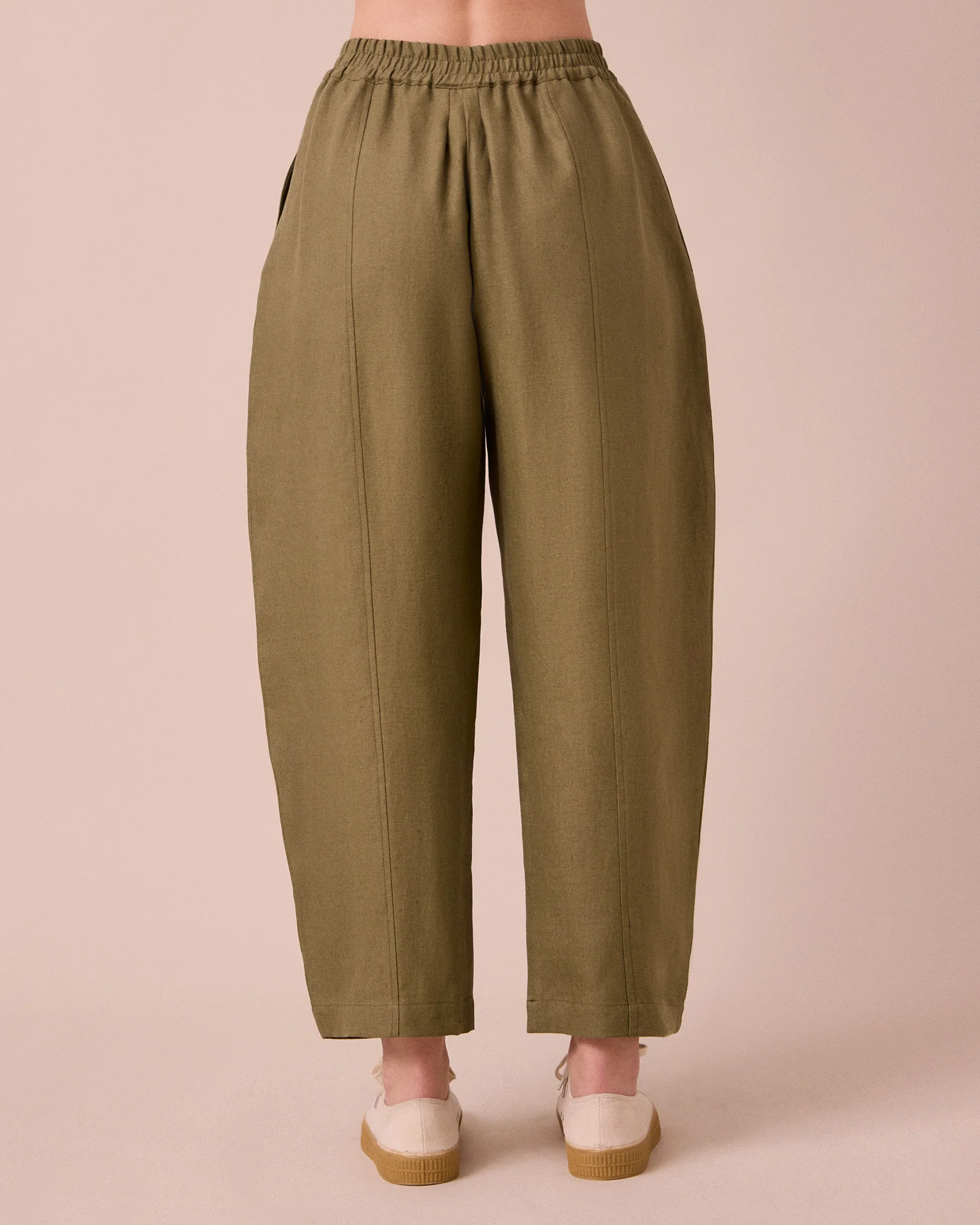 Mabel - Khaki Linen Trousers - Image 4