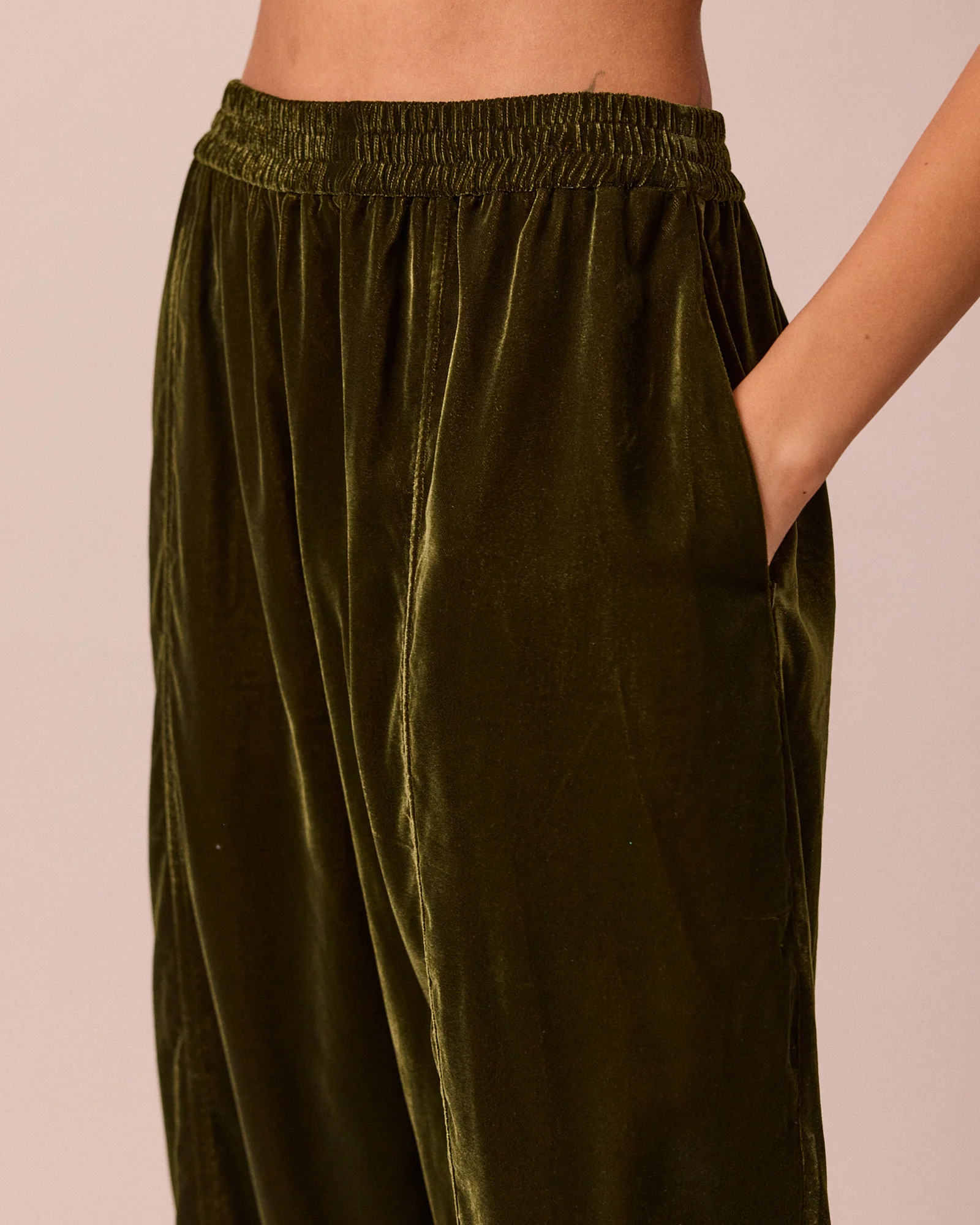 Mabel Moss Green Velvet Trousers - Image 3