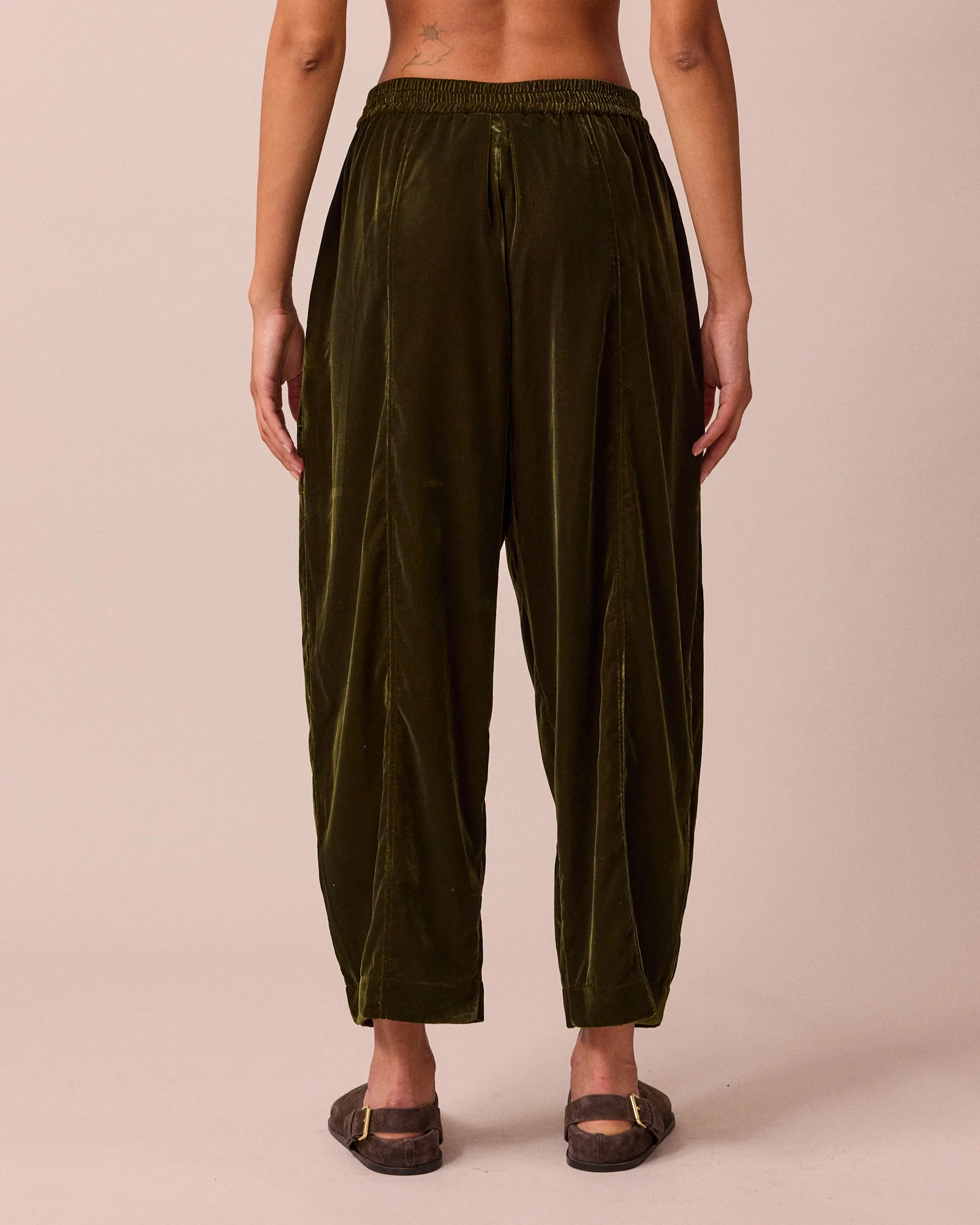 Mabel Moss Green Velvet Trousers - Image 5