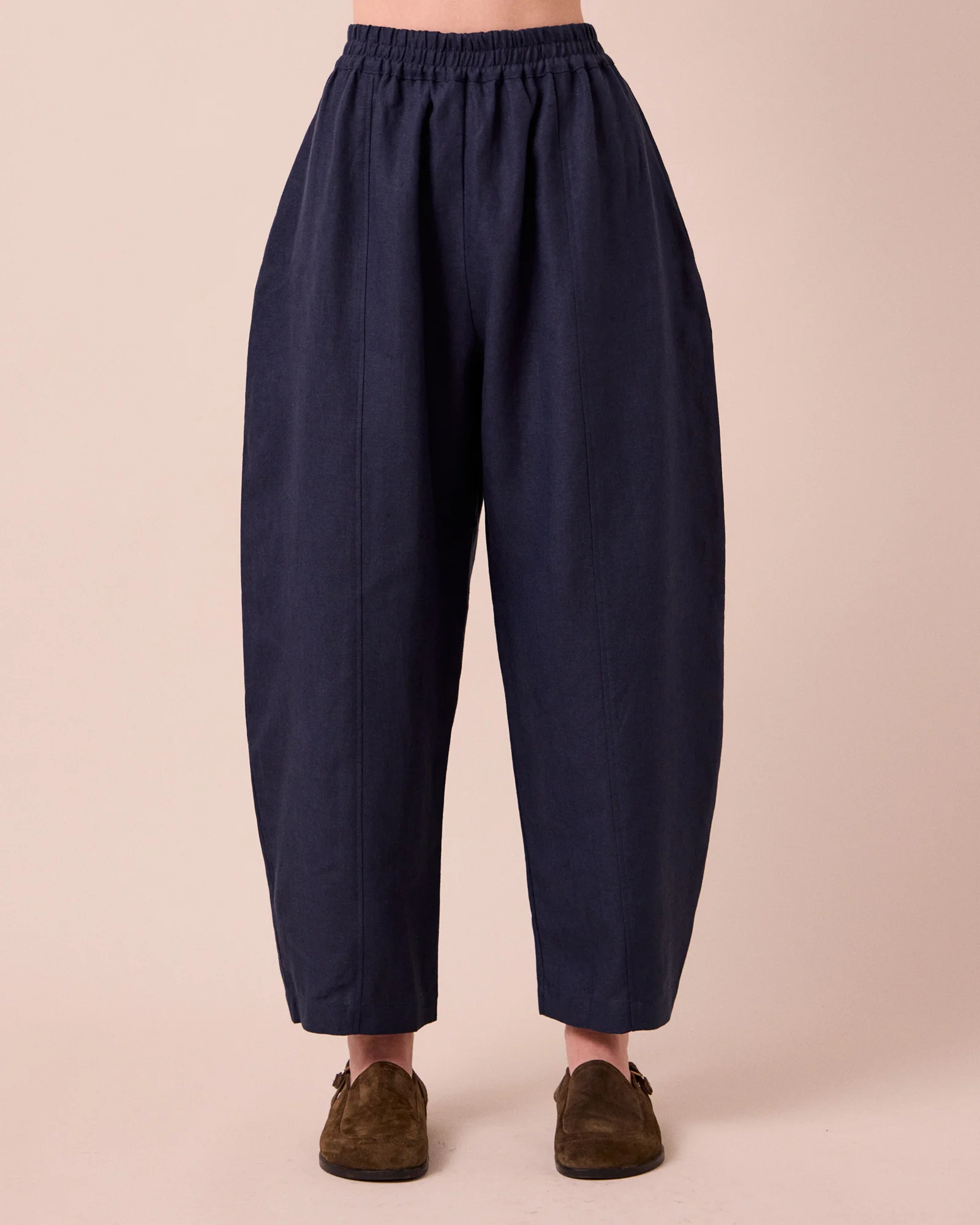 Mabel Navy Linen Trousers - Image 3