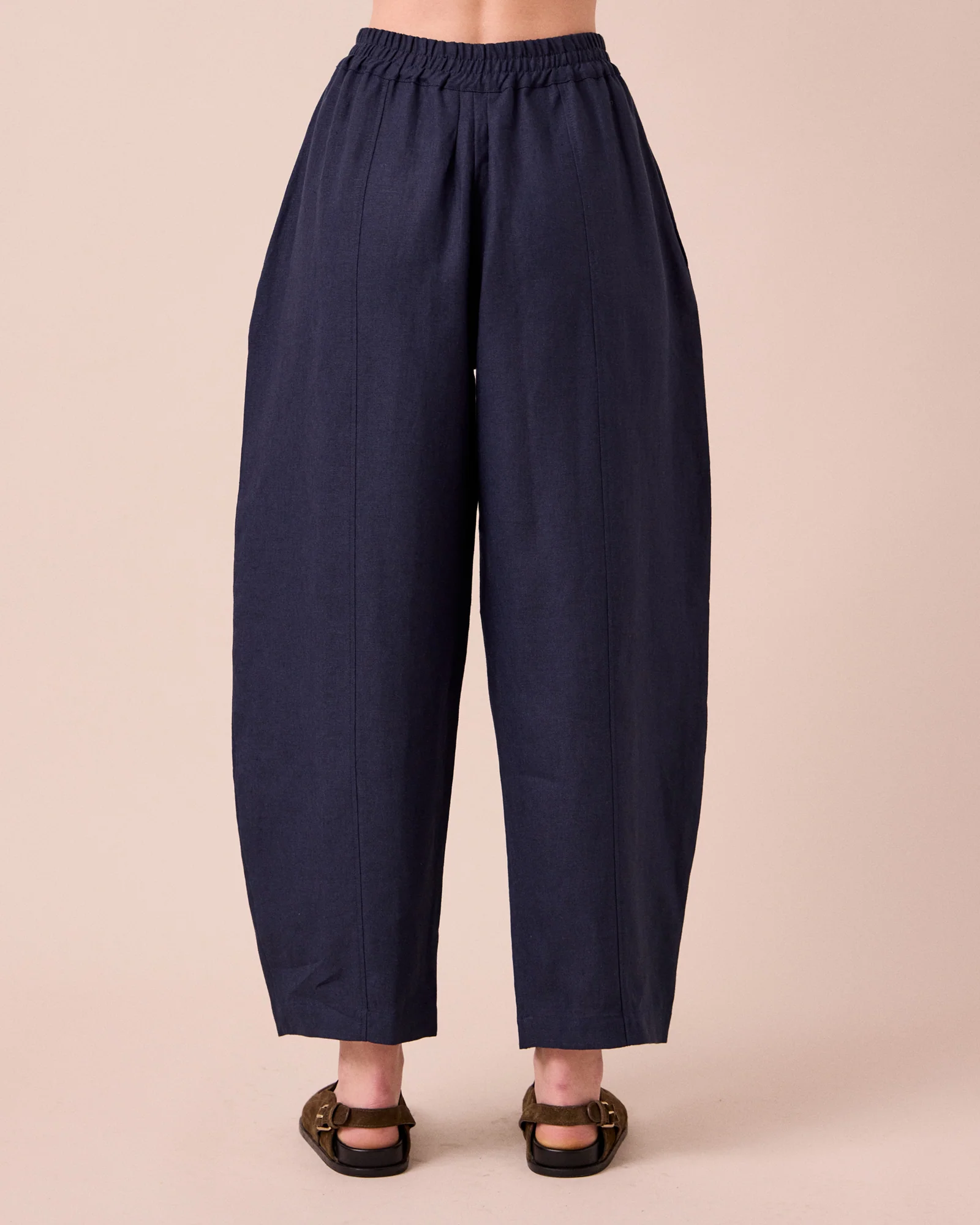 Mabel Navy Linen Trousers - Image 4
