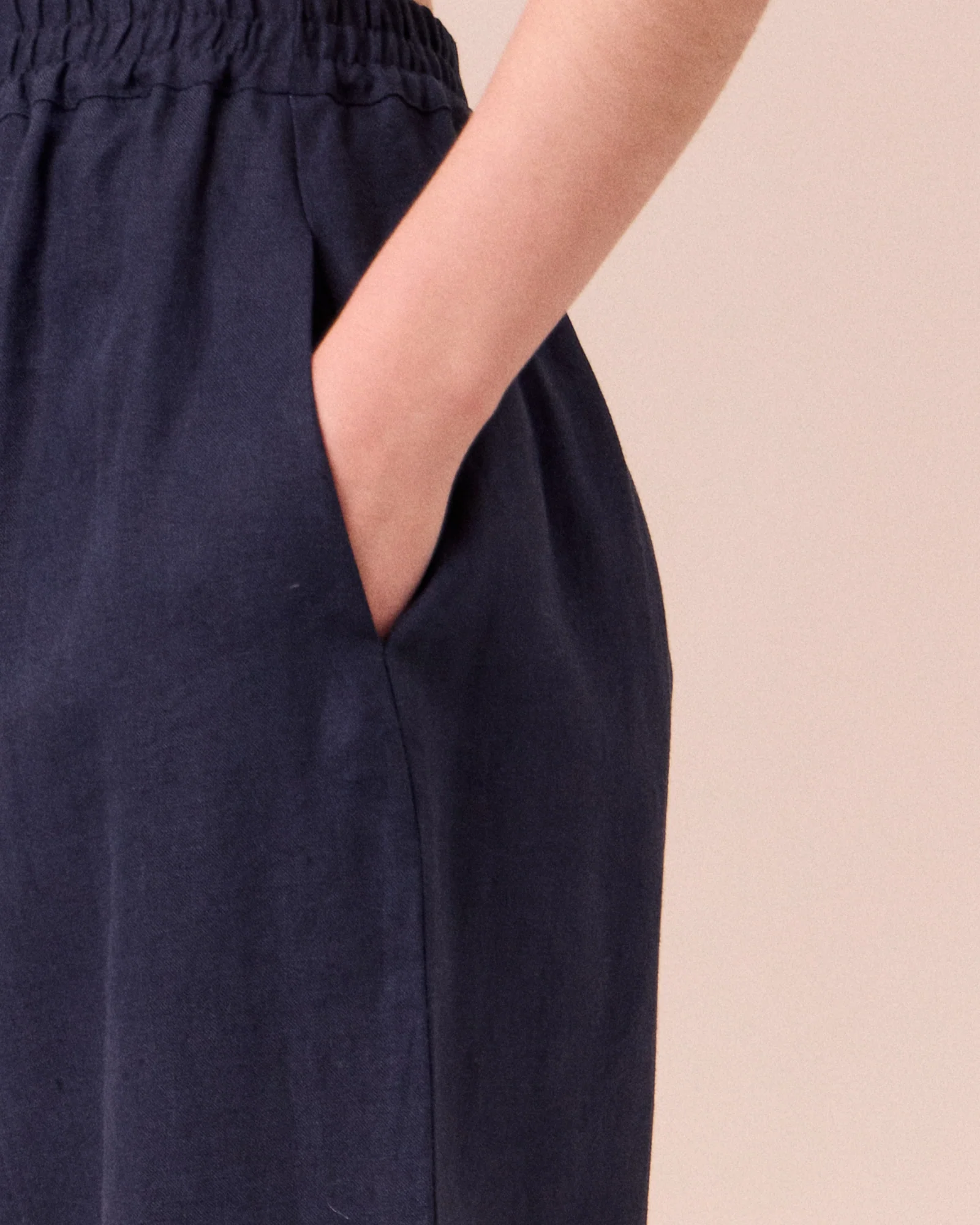 Mabel Navy Linen Trousers - Image 5
