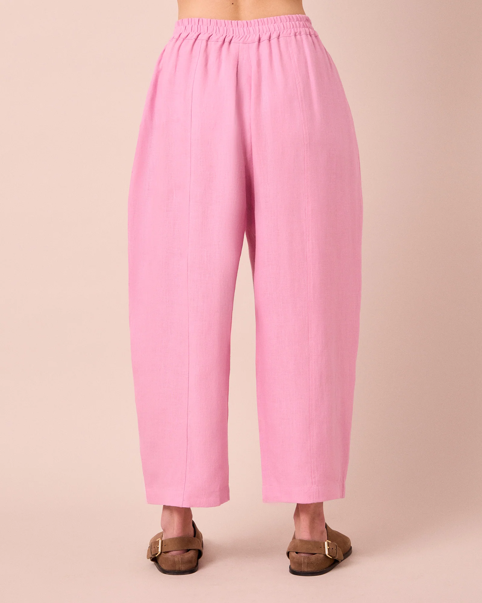 Mabel Rose Pink Linen Trousers - Image 4