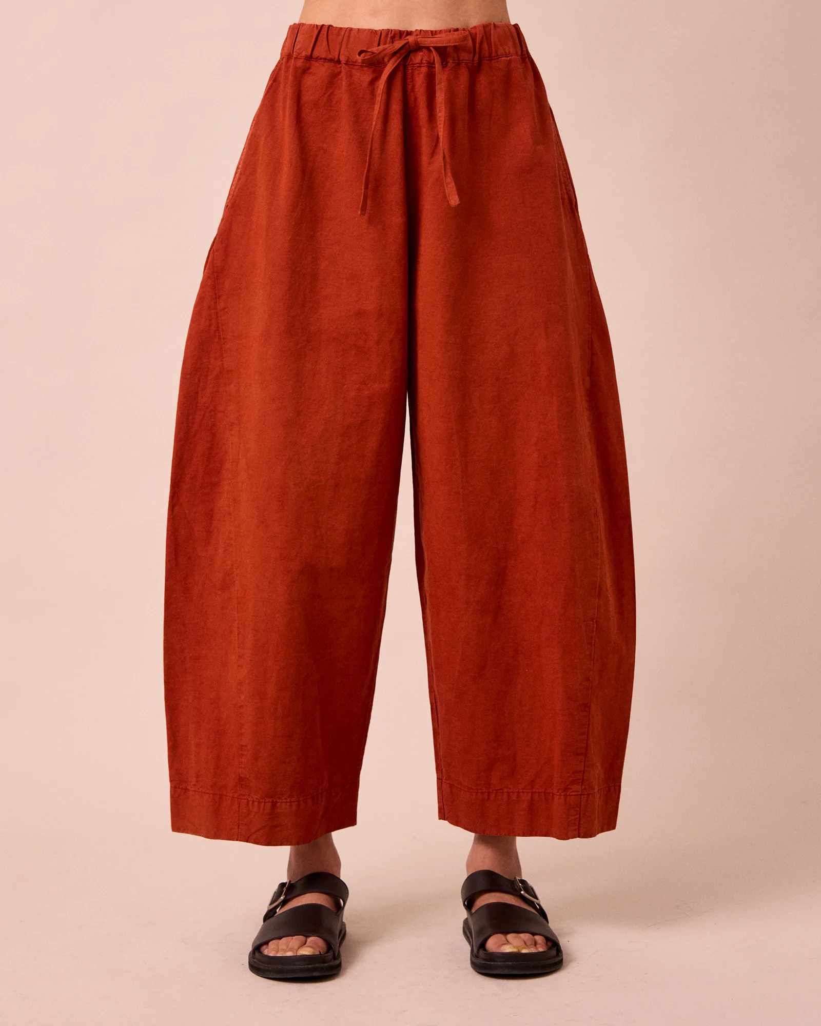 Mathilde Paprika Cotton Linen Trousers - Image 3