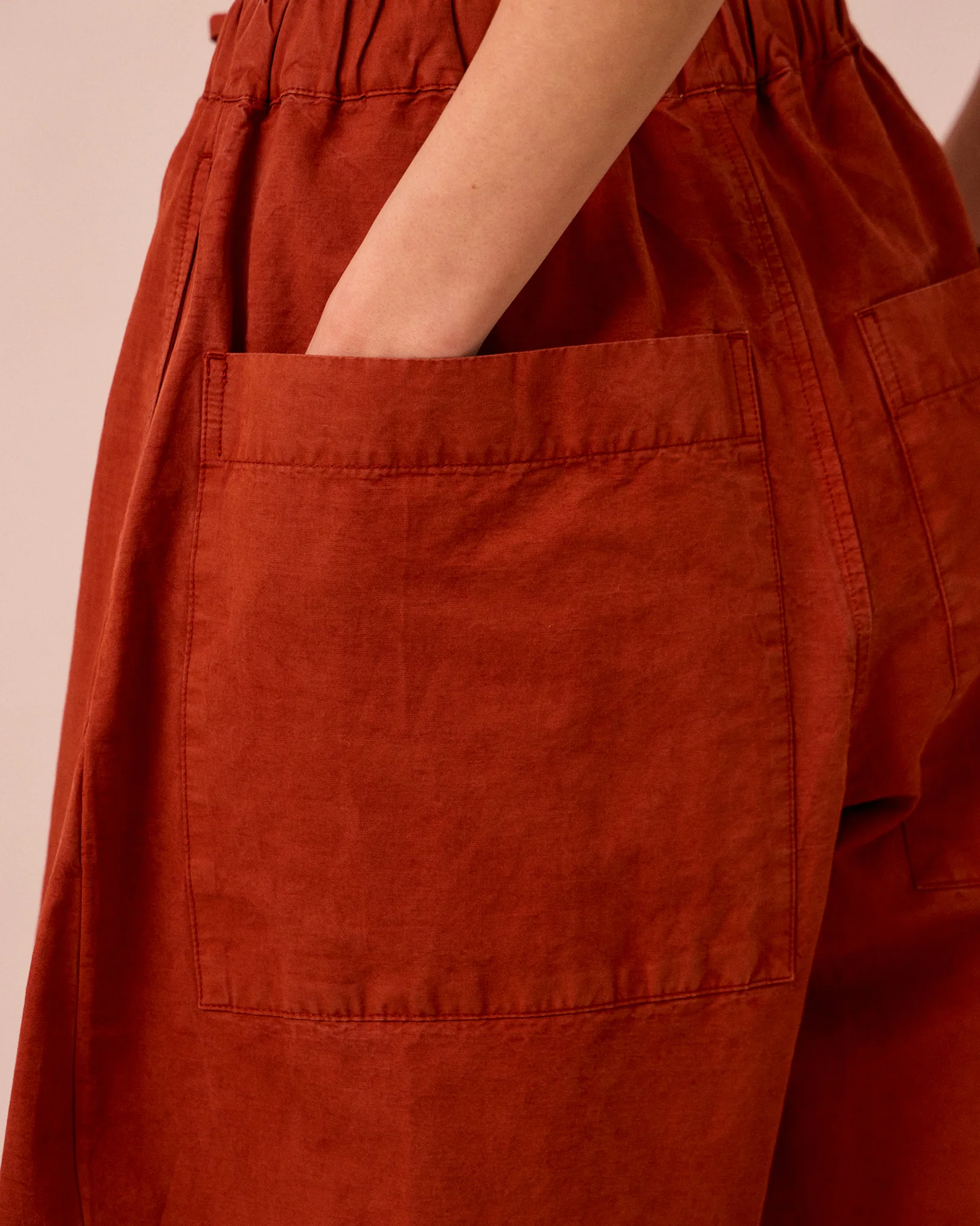 Mathilde Paprika Cotton Linen Trousers - Image 5
