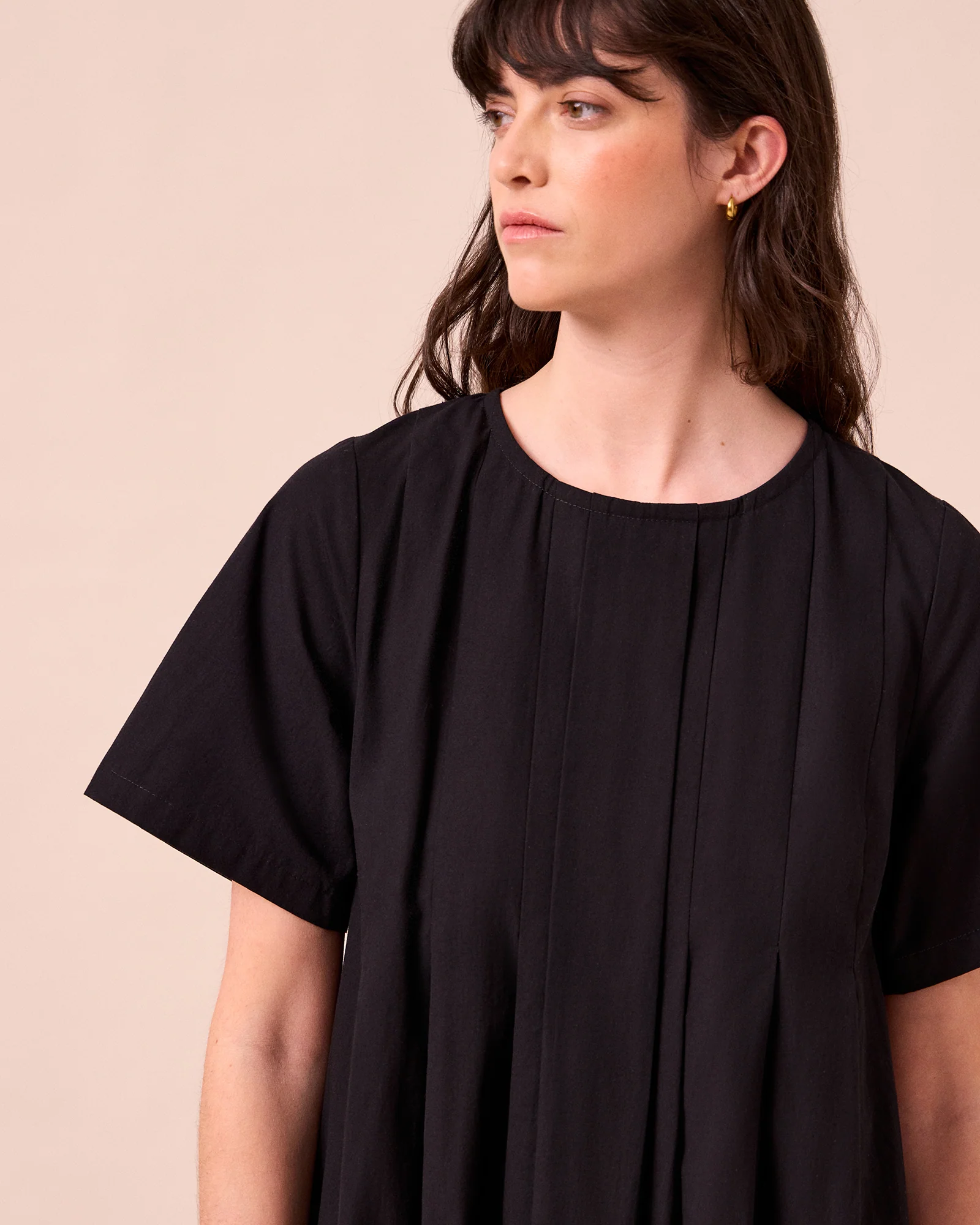 Mica Black Cotton Dress - Image 3