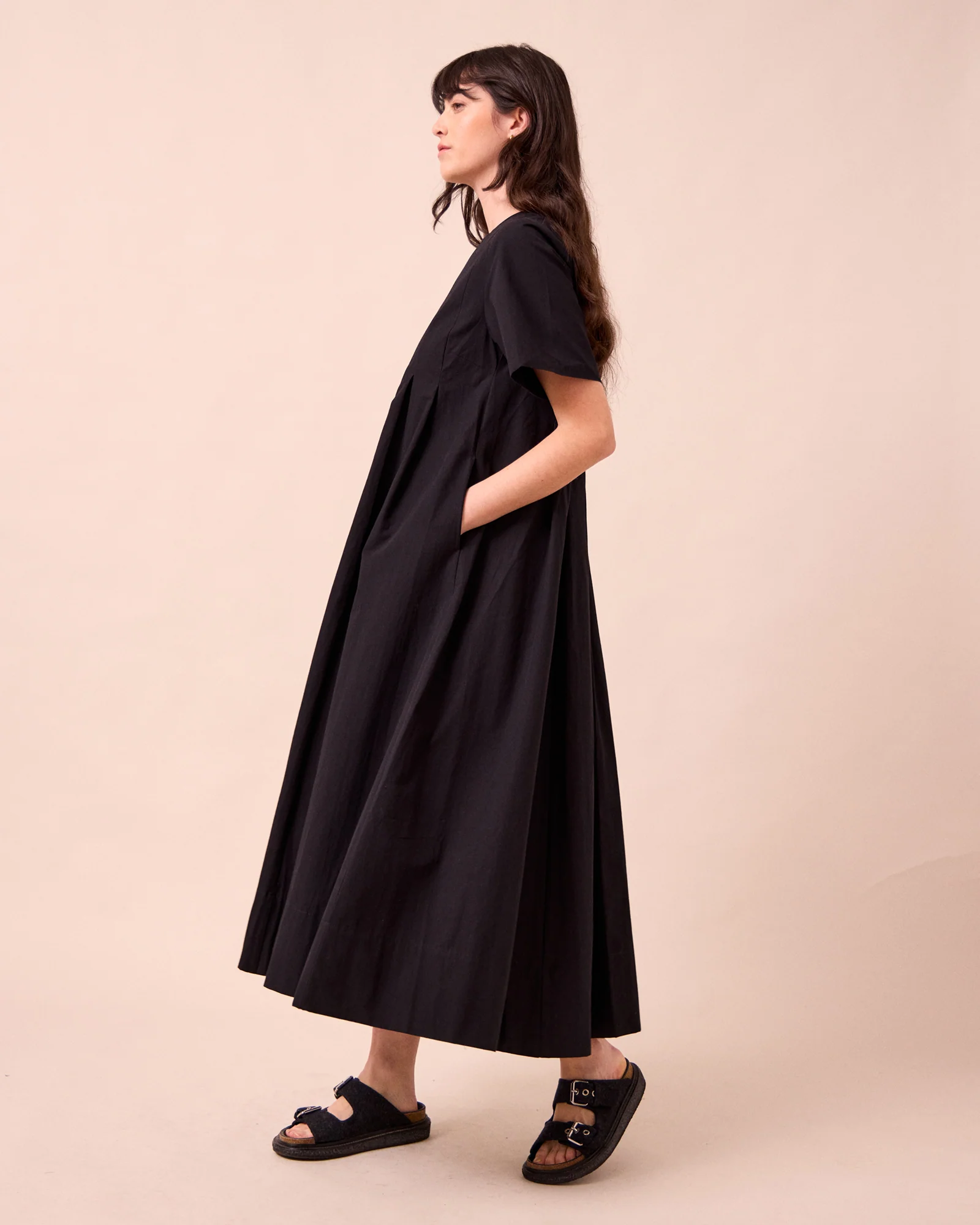 Mica Black Cotton Dress - Image 4