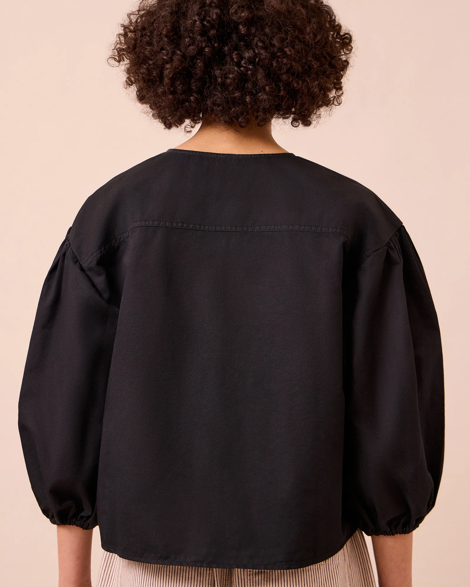 Miley Washed Black Cotton Linen Top - Image 3