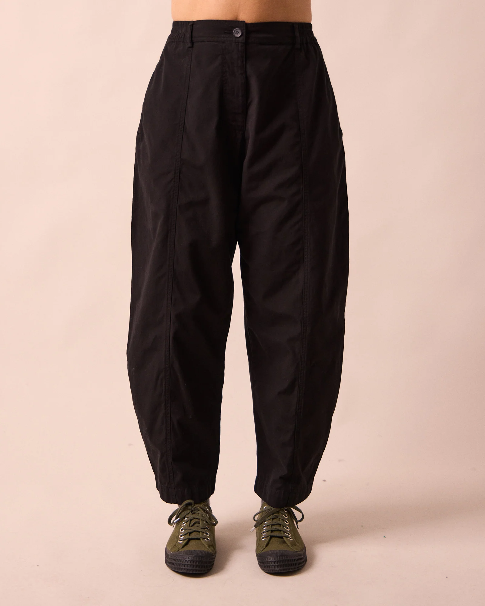 Millie Black Cotton Trousers - Image 2