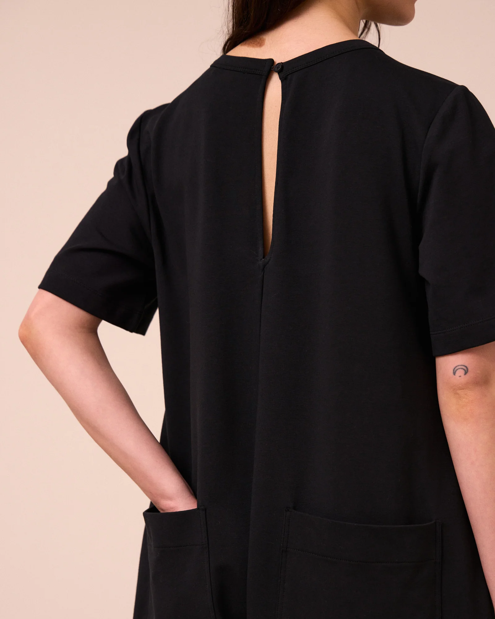 Molly Black Jersey Jumpsuit - Image 4