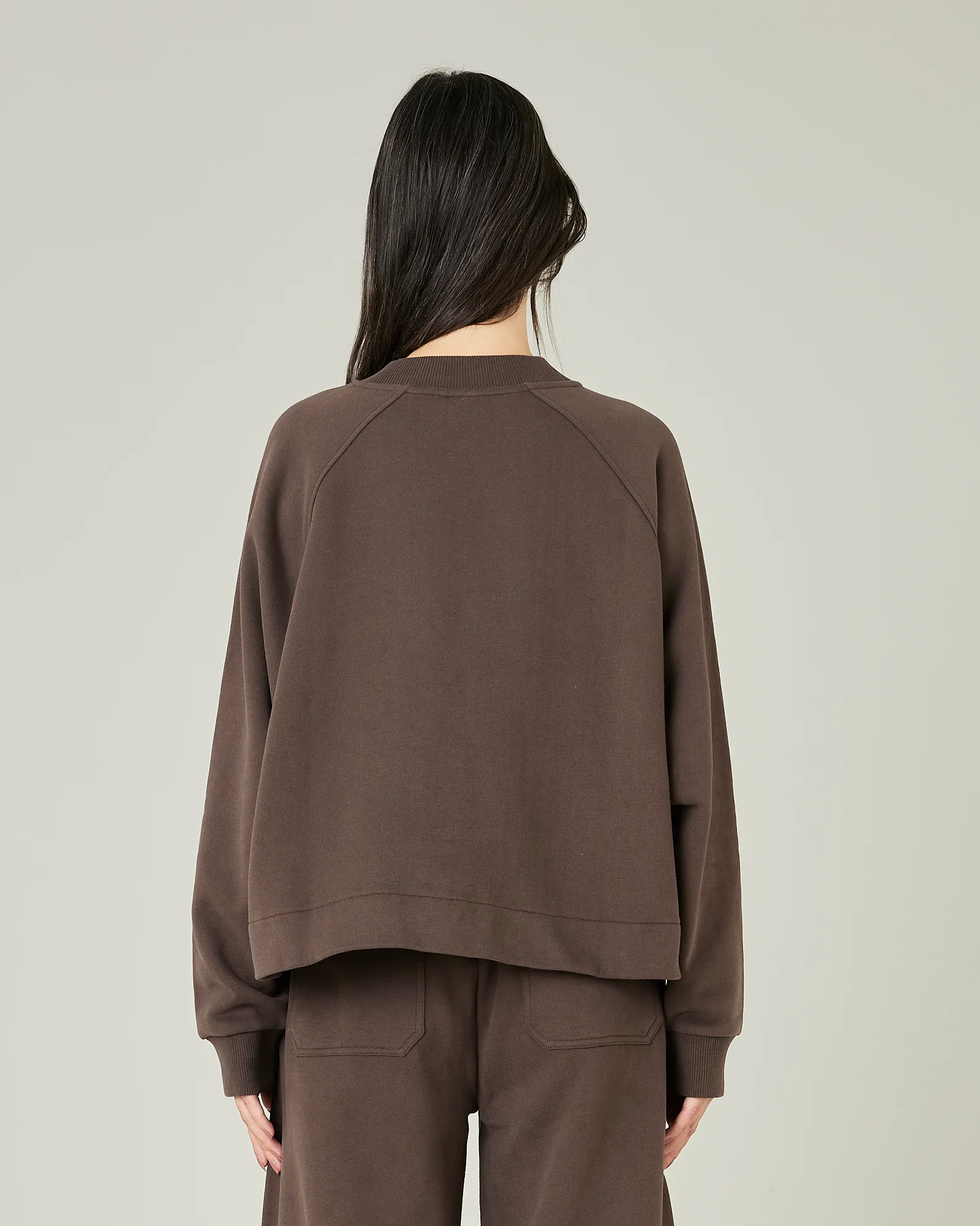 Noa Chocolate Fleeceback Jersey Jumper - Image 3