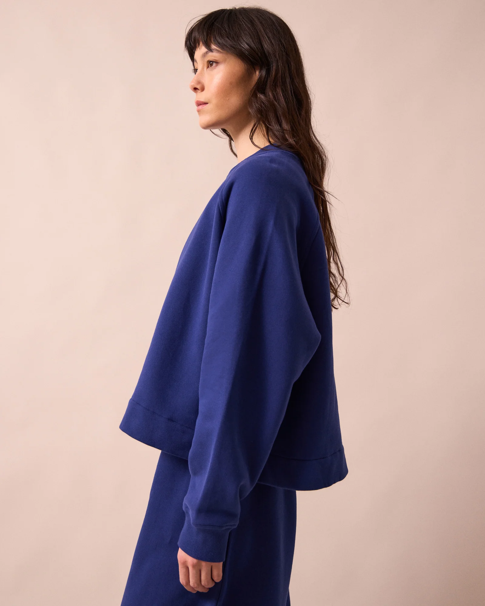 Noa French Blue Fleeceback Jersey Jumper - Image 3