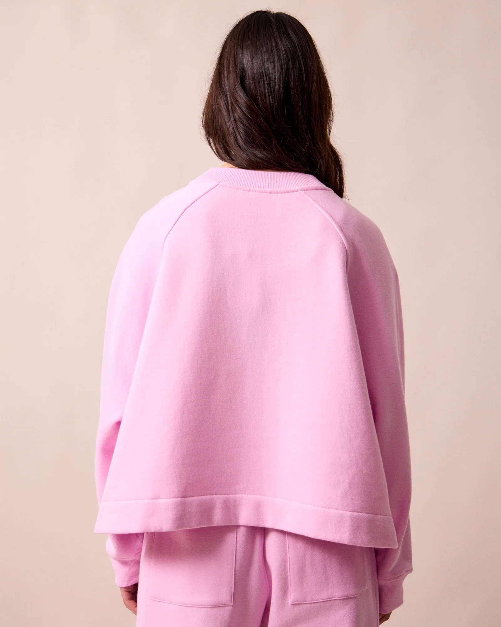 Noa Orchid Pink Fleeceback Jersey Jumper - Image 2