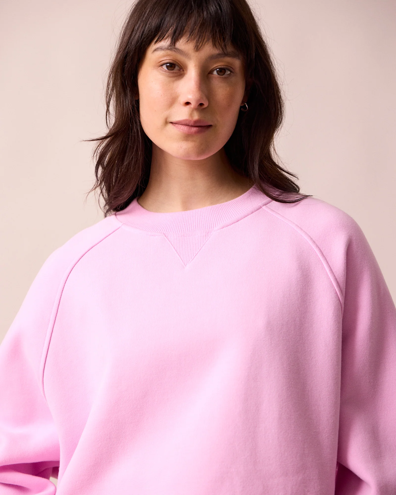 Noa Orchid Pink Fleeceback Jersey Jumper - Image 5