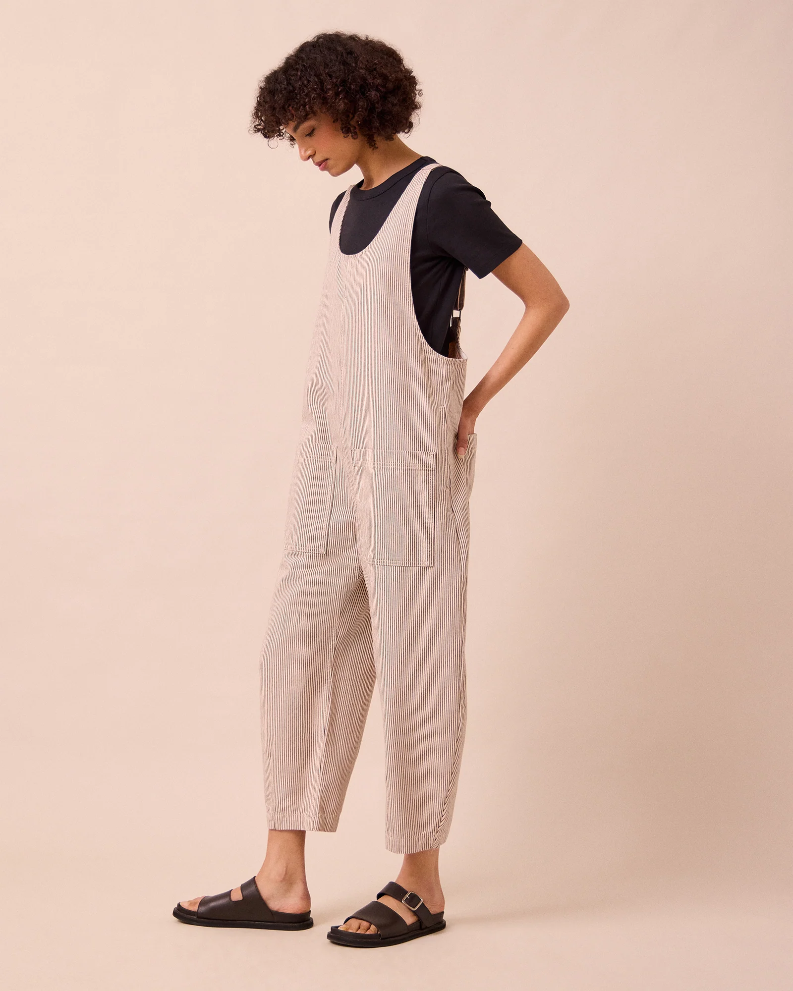 Ophelia Shell Hickory Stripe Denim Jumpsuit - Image 3