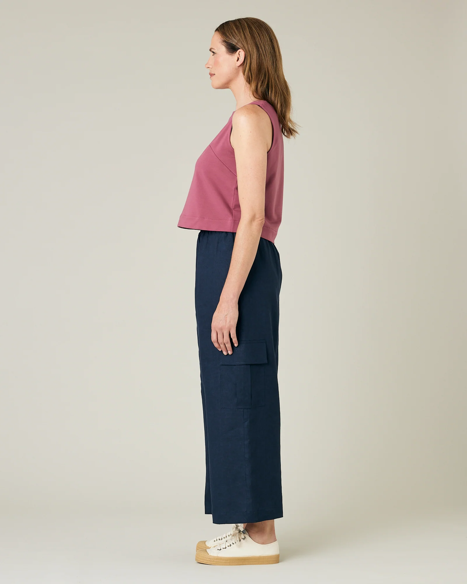 Orla Light Navy Linen Trousers - Image 6