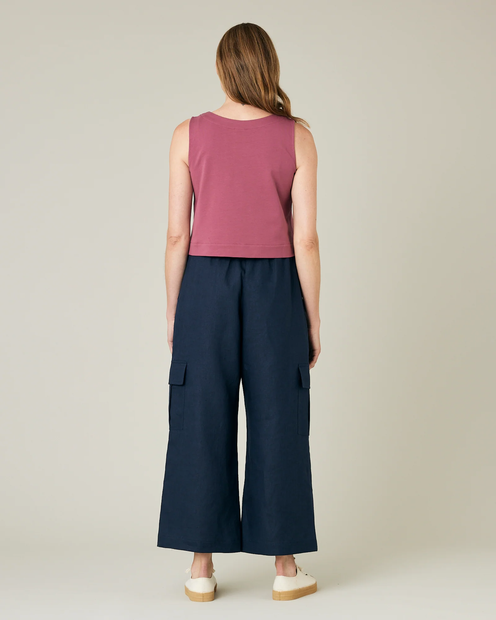 Orla Light Navy Linen Trousers - Image 7