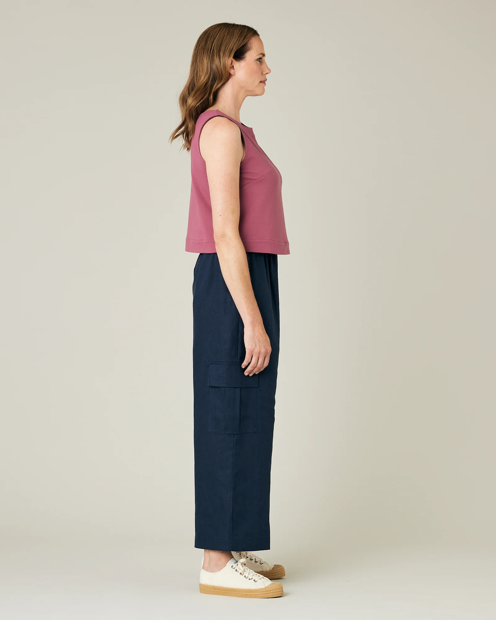 Orla Light Navy Linen Trousers - Image 8