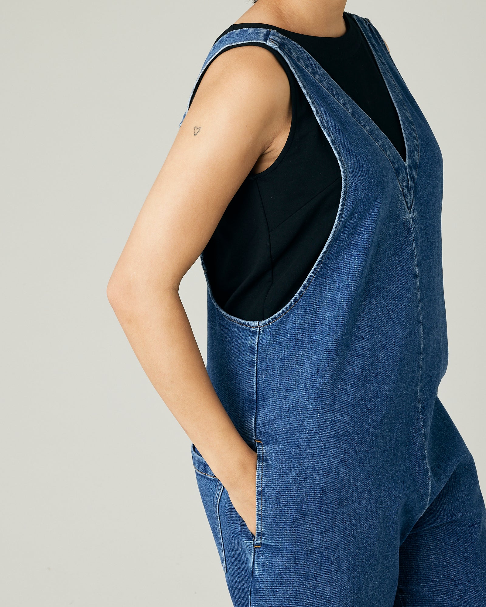 Ottie Mid Blue Denim Jumpsuit - Image 12