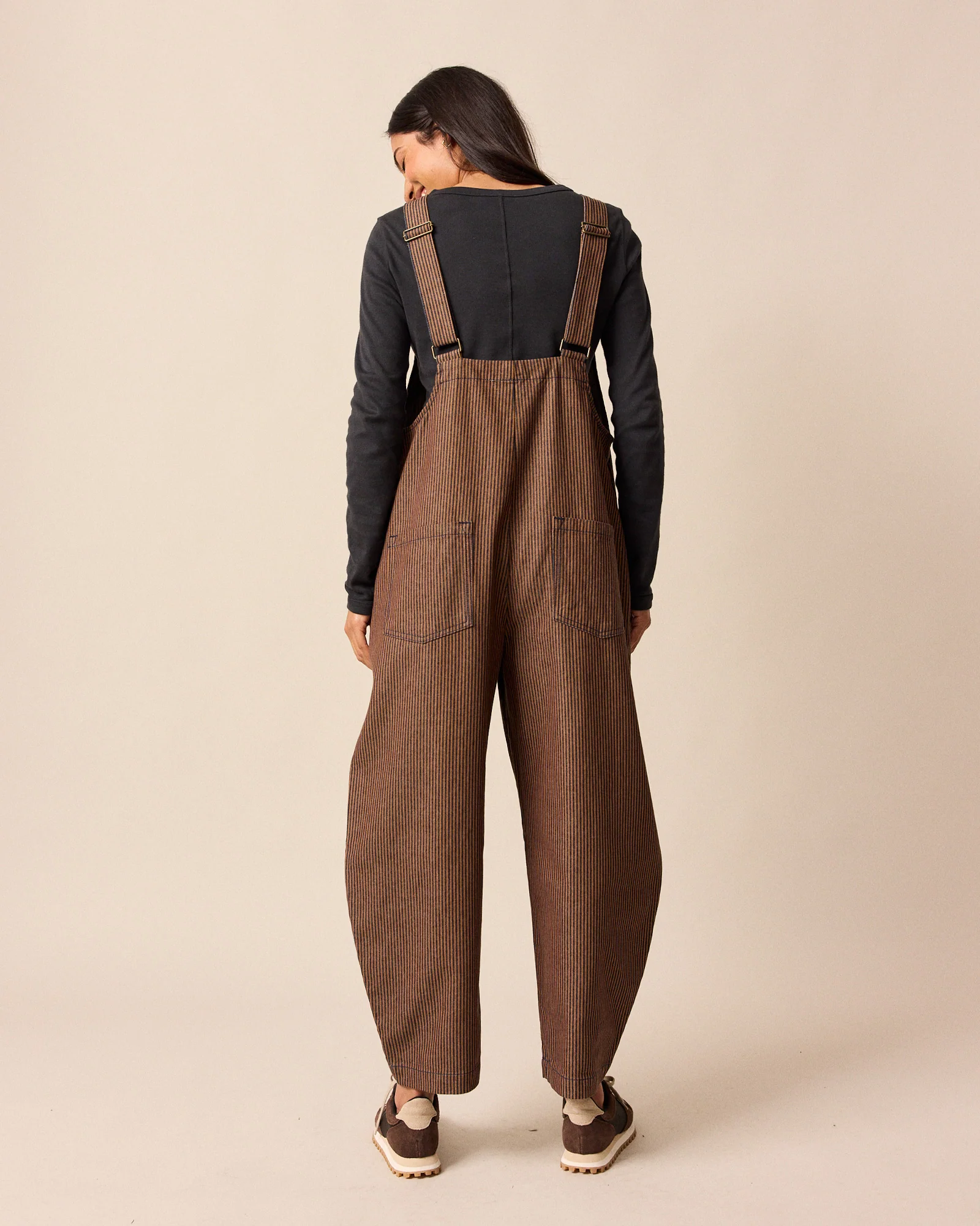 Ottie Rust Hickory Stripe Denim Jumpsuit - Image 3