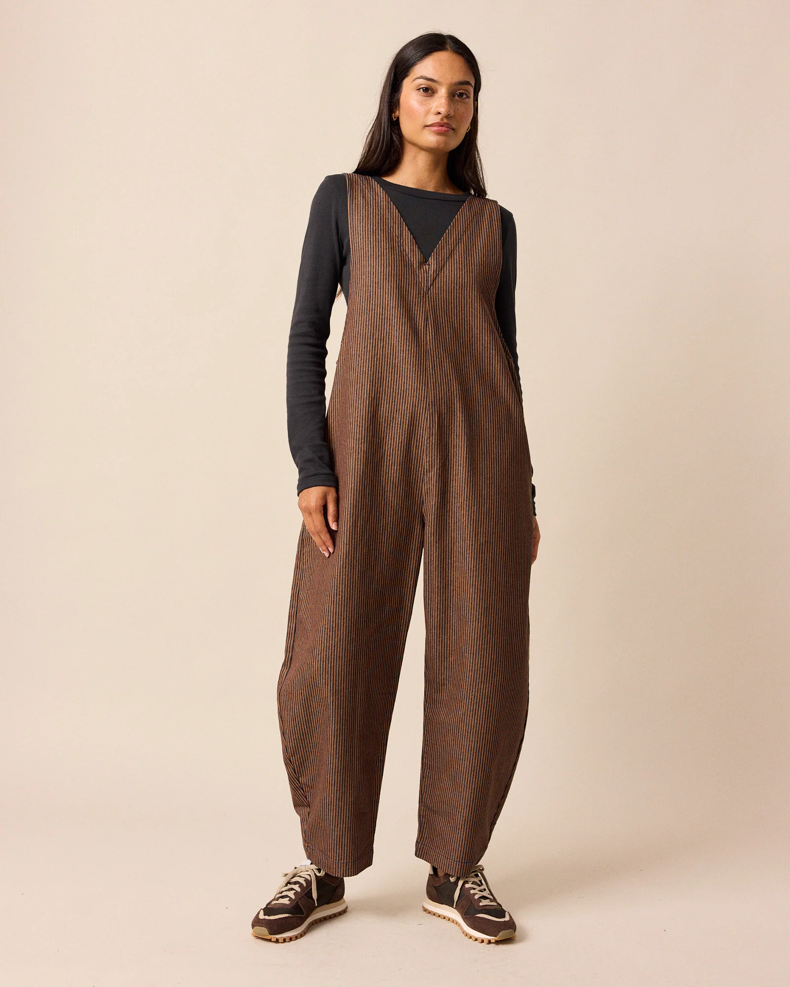 Ottie Rust Hickory Stripe Denim Jumpsuit - Image 5