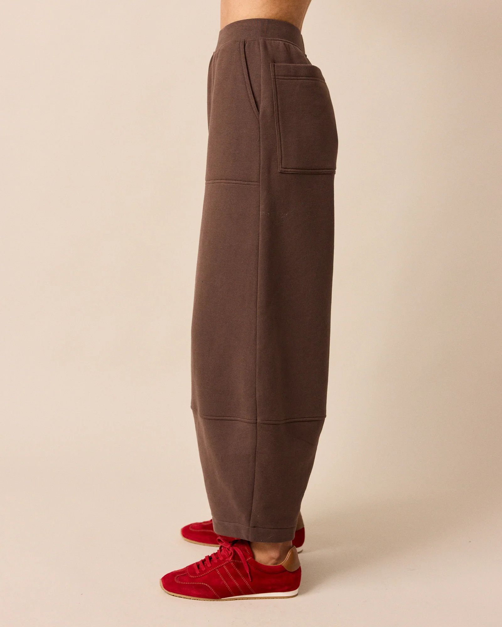Pascale Chocolate Fleeceback Jersey Trousers - Image 2