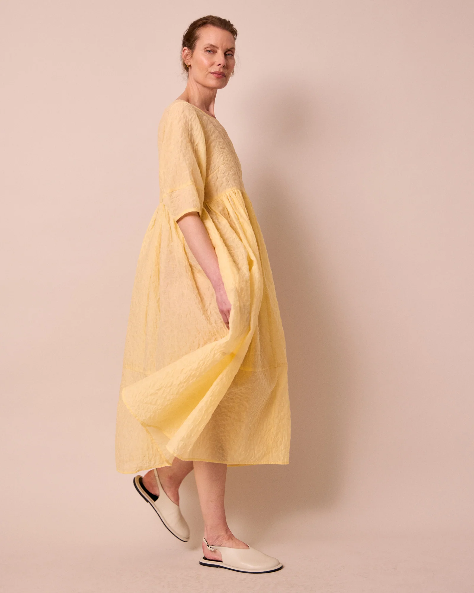 Prue Butter Organza Dress - Image 3