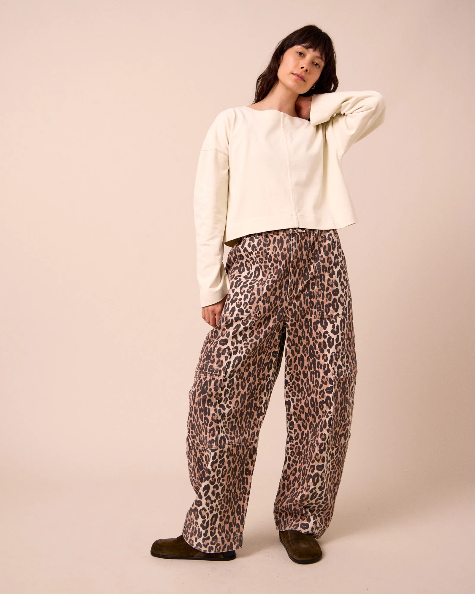Reba Leopard Print Denim Jeans - Image 2