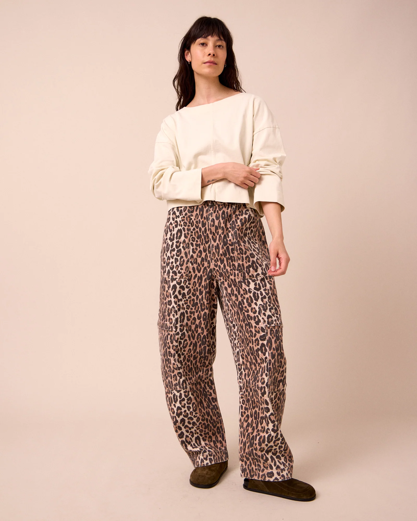 Reba Leopard Print Denim Jeans - Image 3