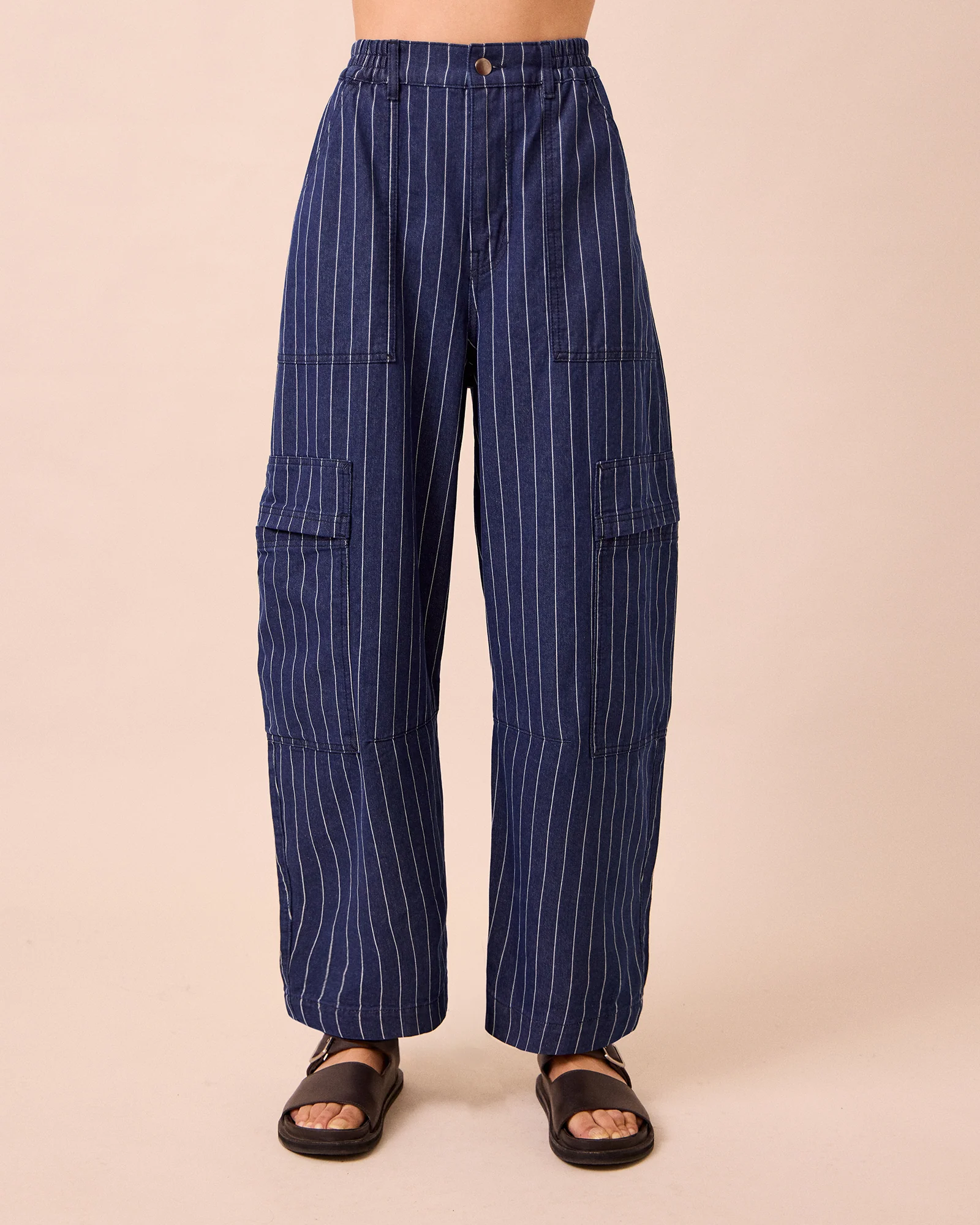Reba Mid Blue Pinstripe Denim Jeans - Image 3