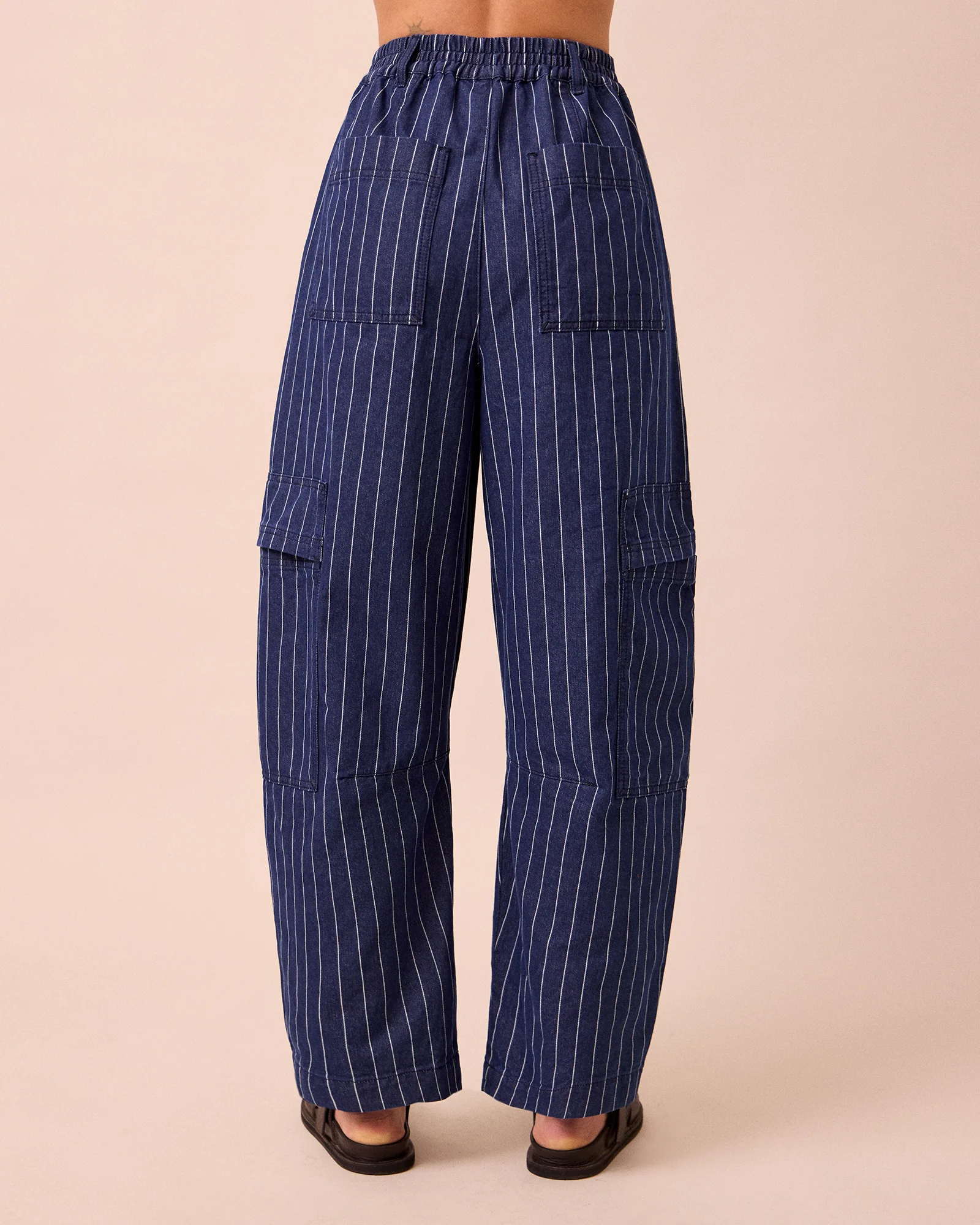 Reba Mid Blue Pinstripe Denim Jeans - Image 4