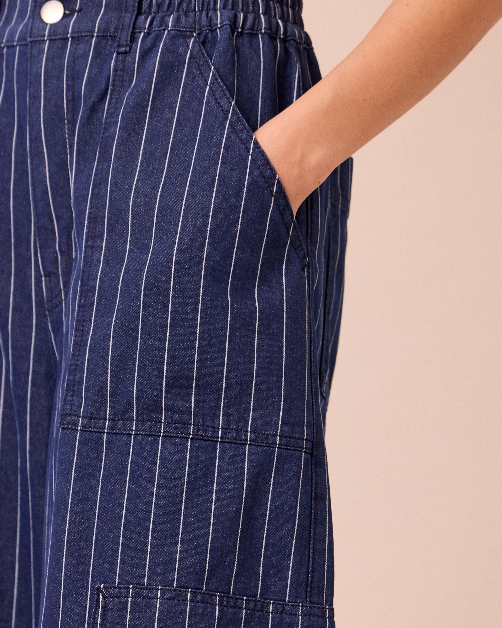 Reba Mid Blue Pinstripe Denim Jeans - Image 5