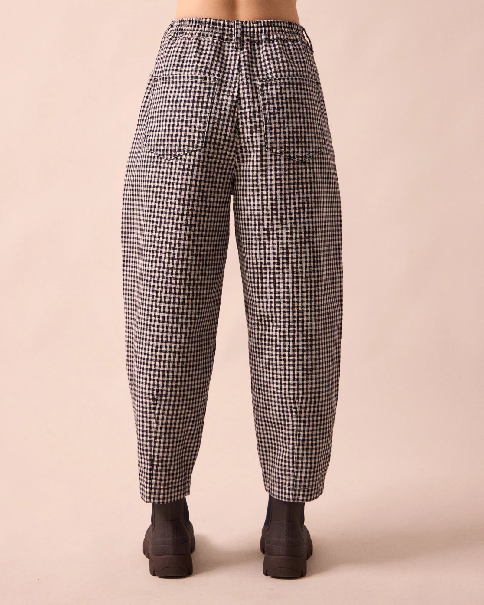 Remi Black & White Mini Gingham Denim Jeans - Image 5