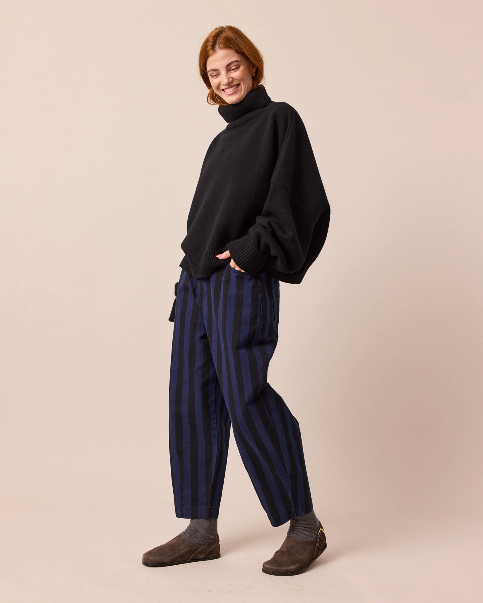 Remi Blue & Black Stripe Denim Jeans - Image 5
